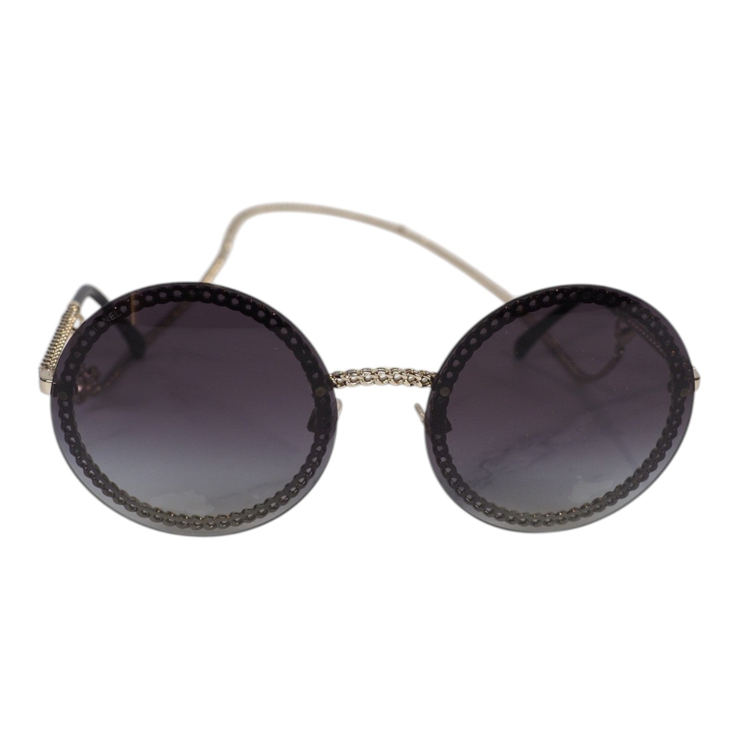Chanel Round Sunglasses with Gold Chain