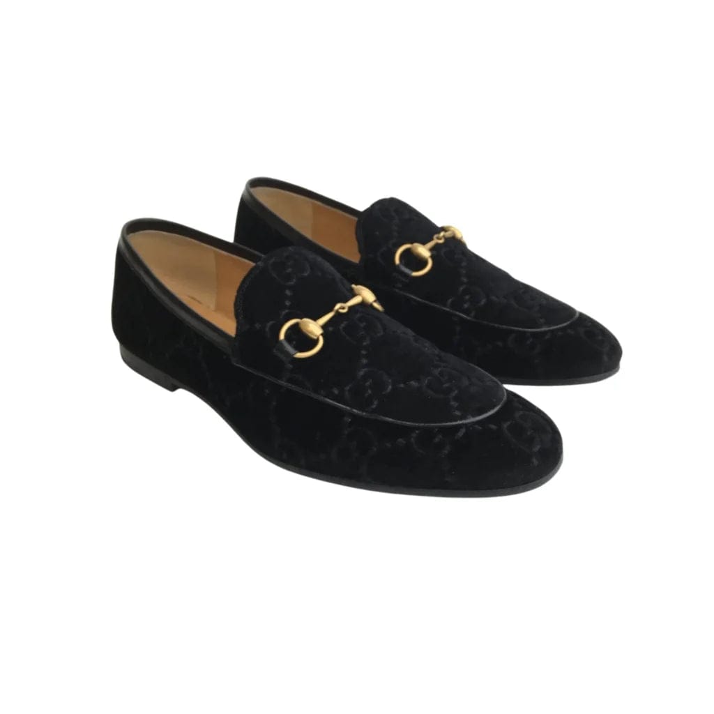 Calgary Gucci Jordaan GG Velvet Loafers Sz 9