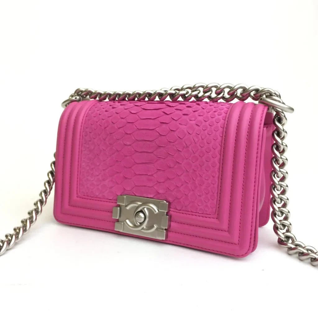 CANADA Chanel Boy Bag Small Pink Python/Calfskin