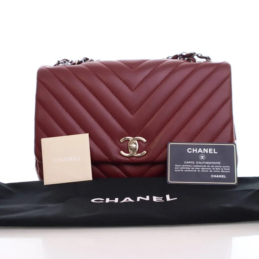 CANADA Chanel Chevron Seasonal Flap Red Calfskin