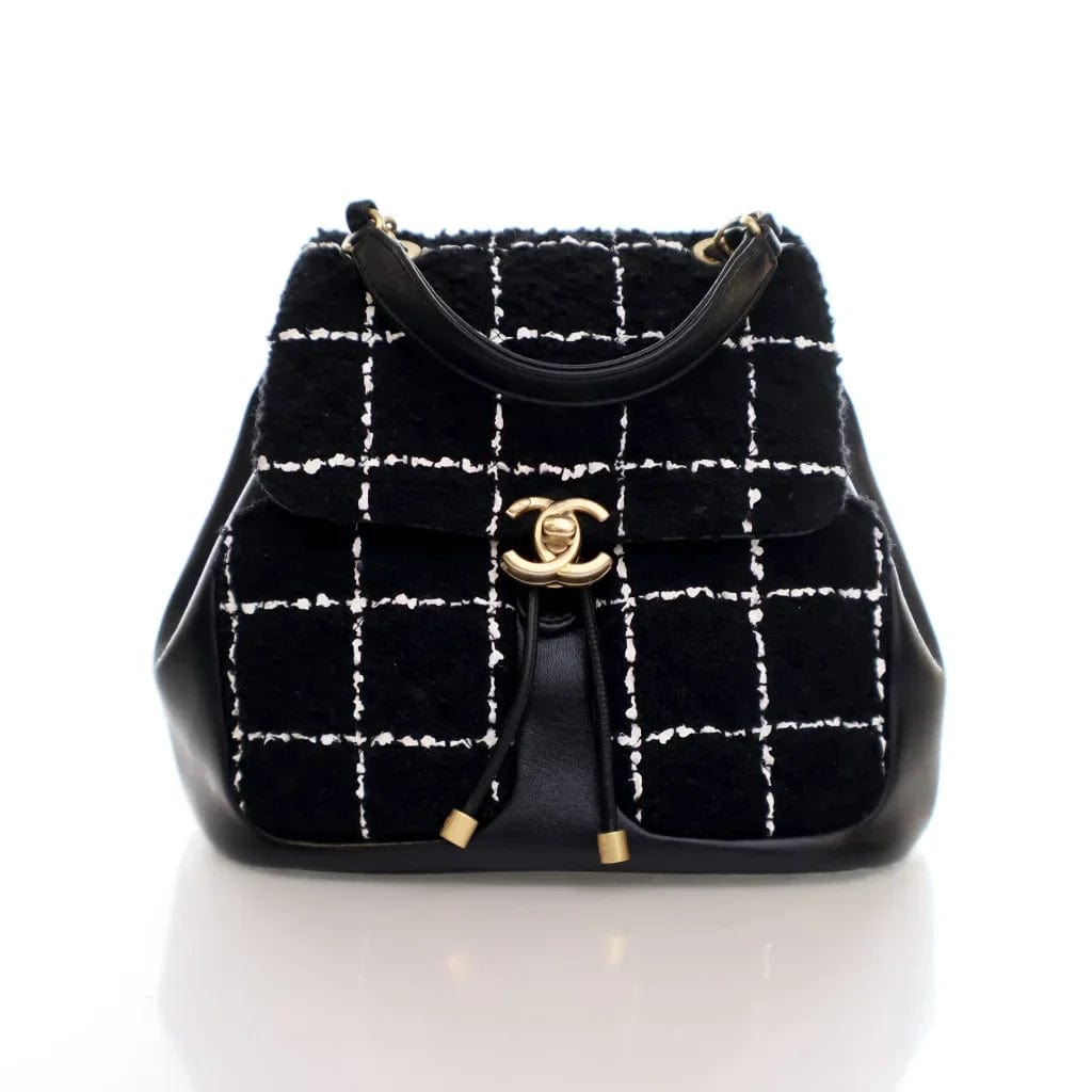 CANADA Chanel Mini Backpack Black Tweed