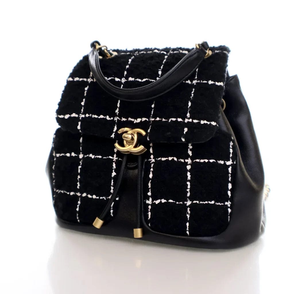 CANADA Chanel Mini Backpack Black Tweed