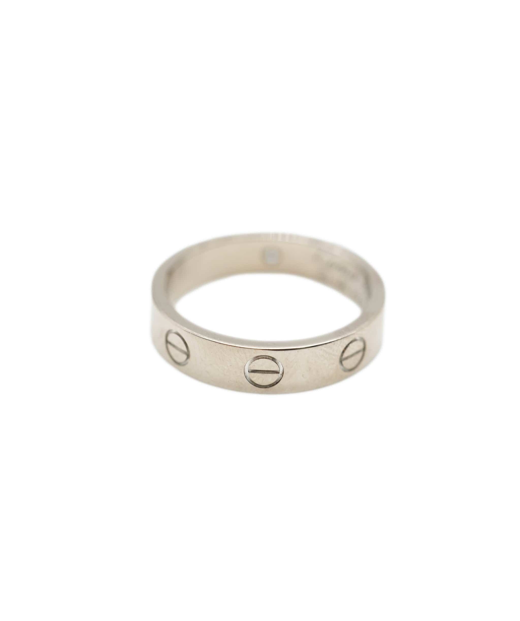 Cartier Cartier single diamond thin love ring white gold , size 50- AJC0463