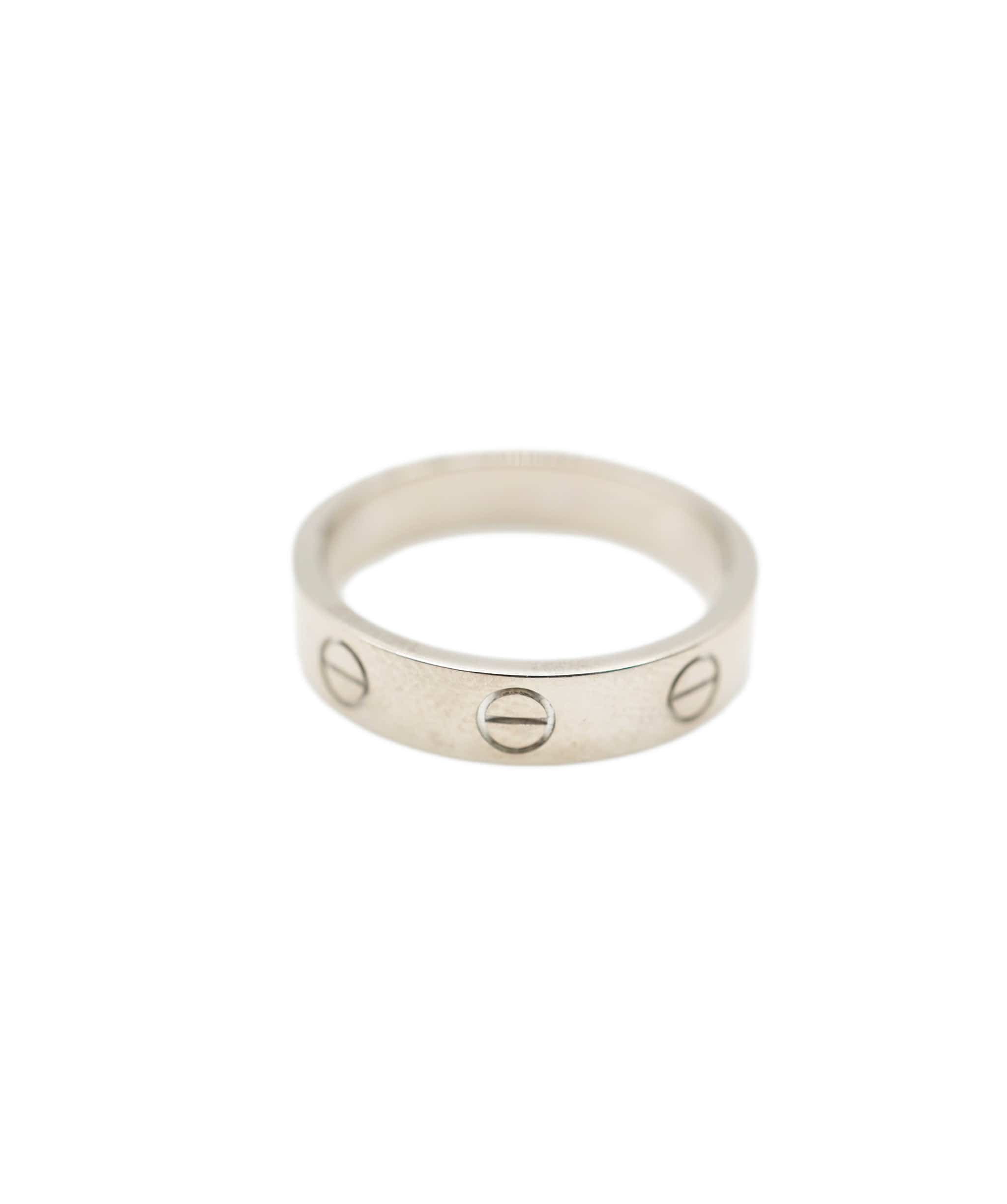 Cartier Cartier single diamond thin love ring white gold , size 50- AJC0463