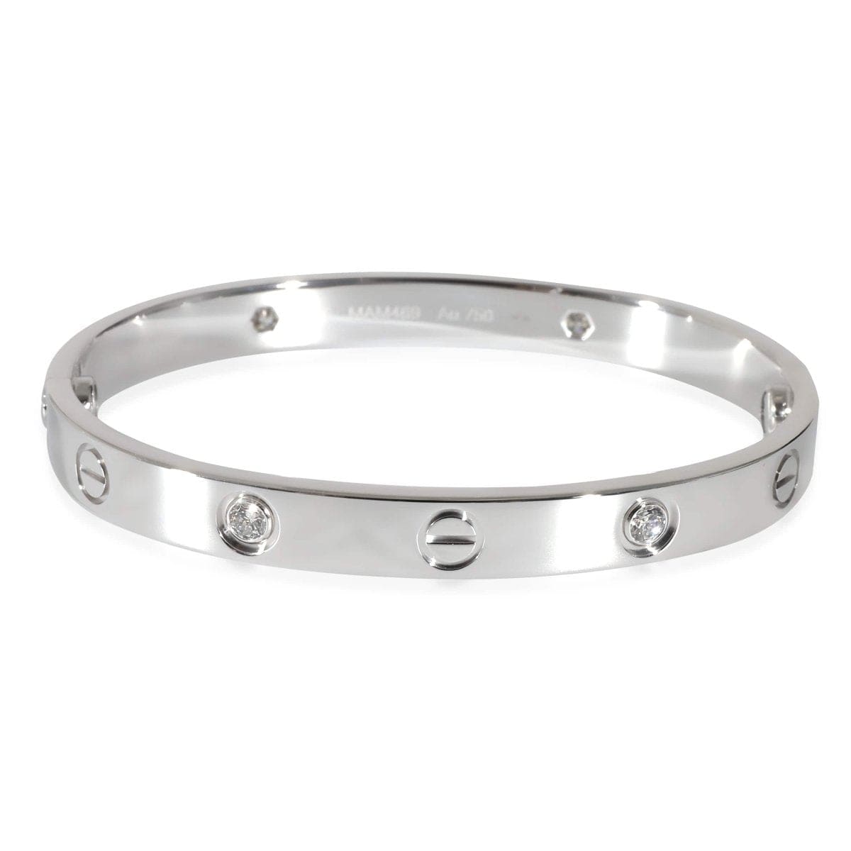 134398, Cartier Love Bracelet in 18K White Gold 0.42 CTW, Size 16