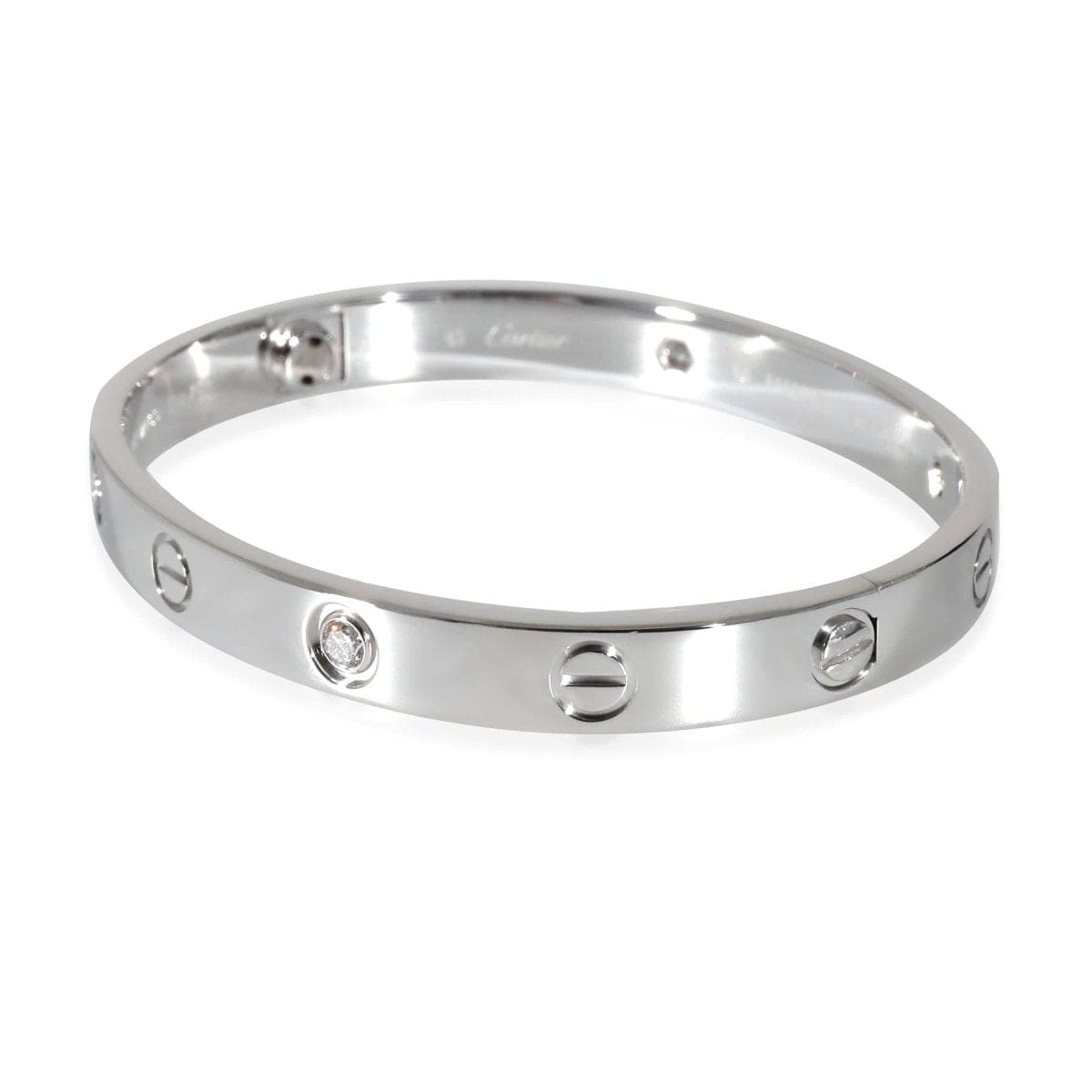 134398, Cartier Love Bracelet in 18K White Gold 0.42 CTW, Size 16