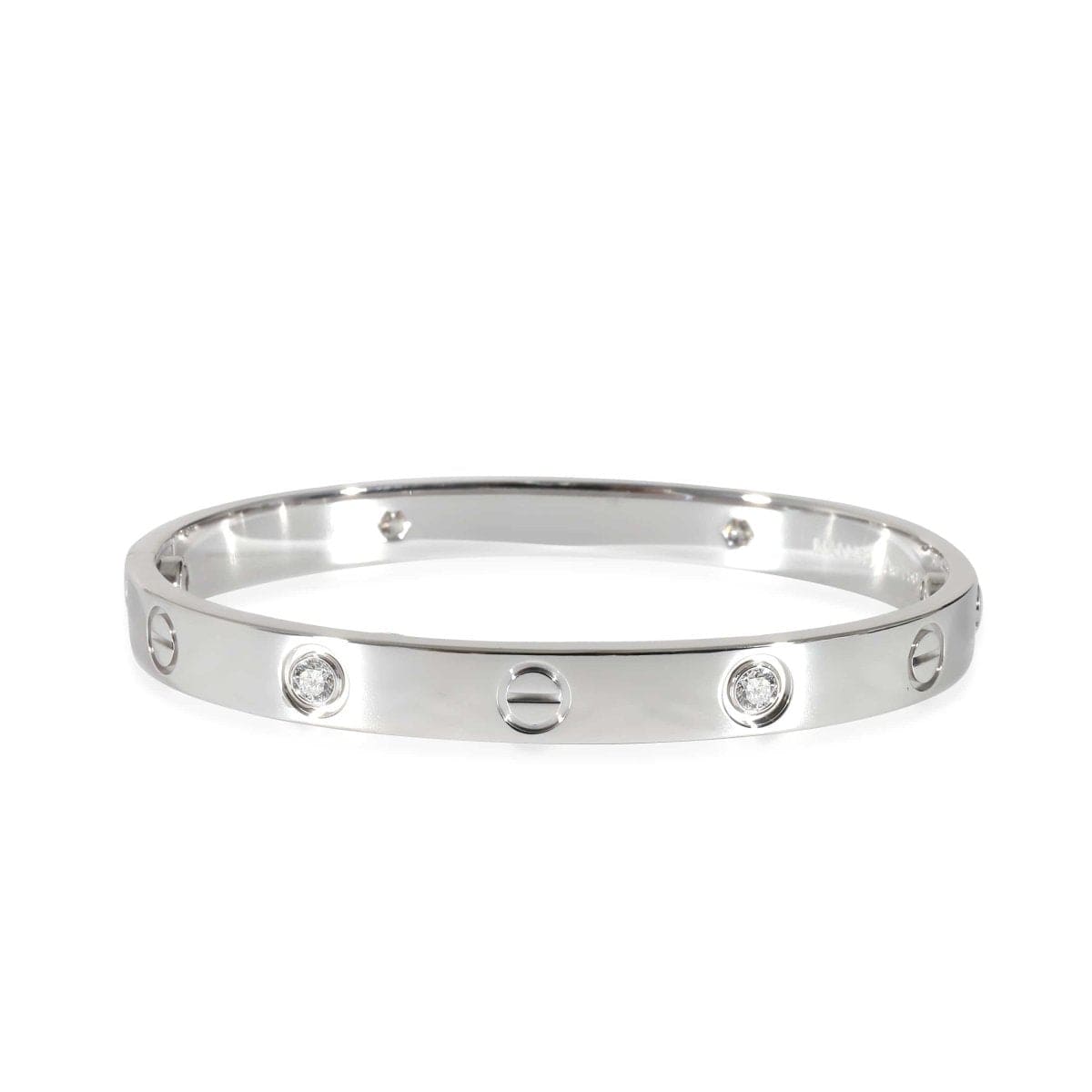 134398, Cartier Love Bracelet in 18K White Gold 0.42 CTW, Size 16