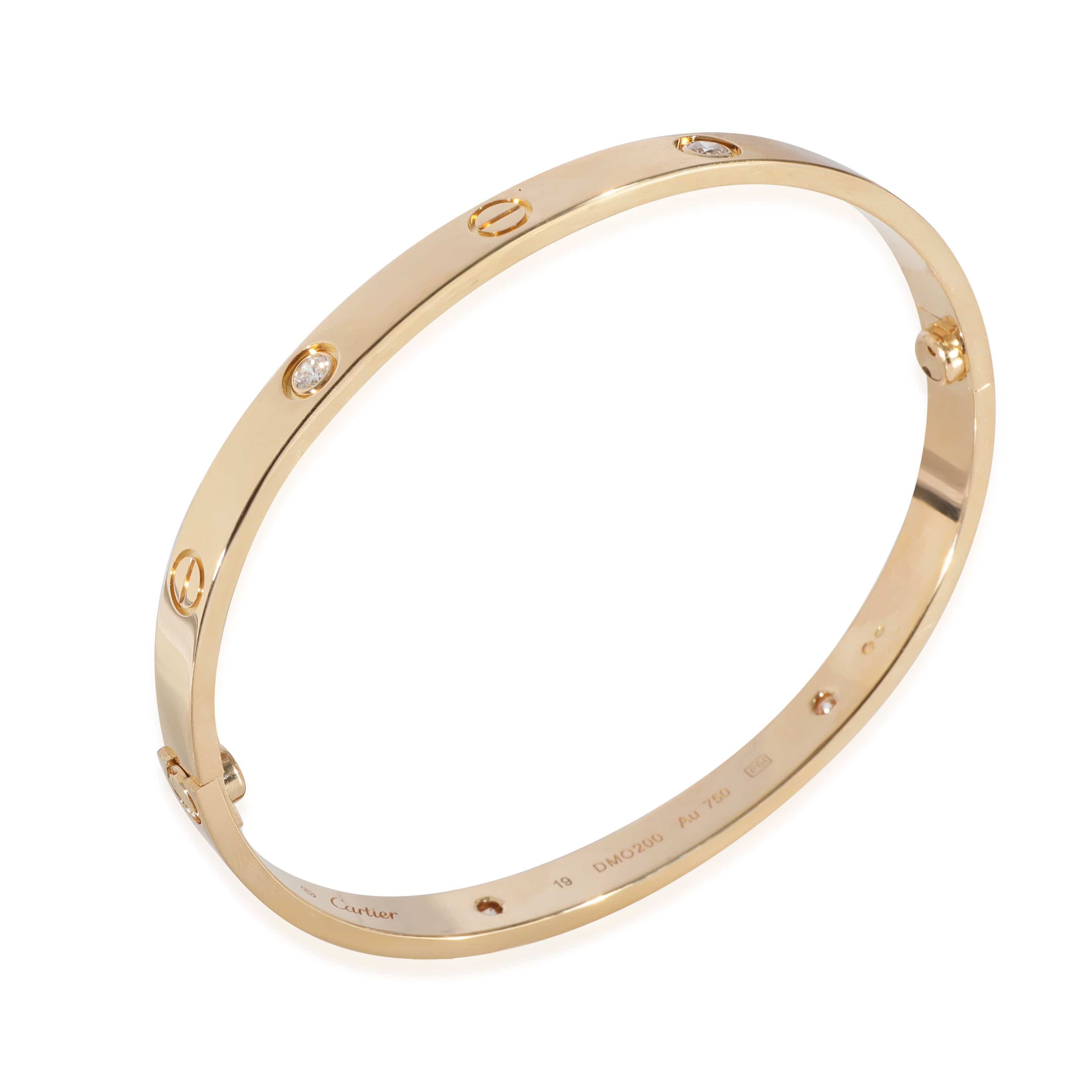 Cartier Cartier Love 4 Diamond Bracelet in 18k Yellow Gold 0.42 CTW