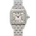 Cartier Cartier Panthere SM W4PN0007 Diamond Bezel Quartz Silver Dial Ladies 90227976