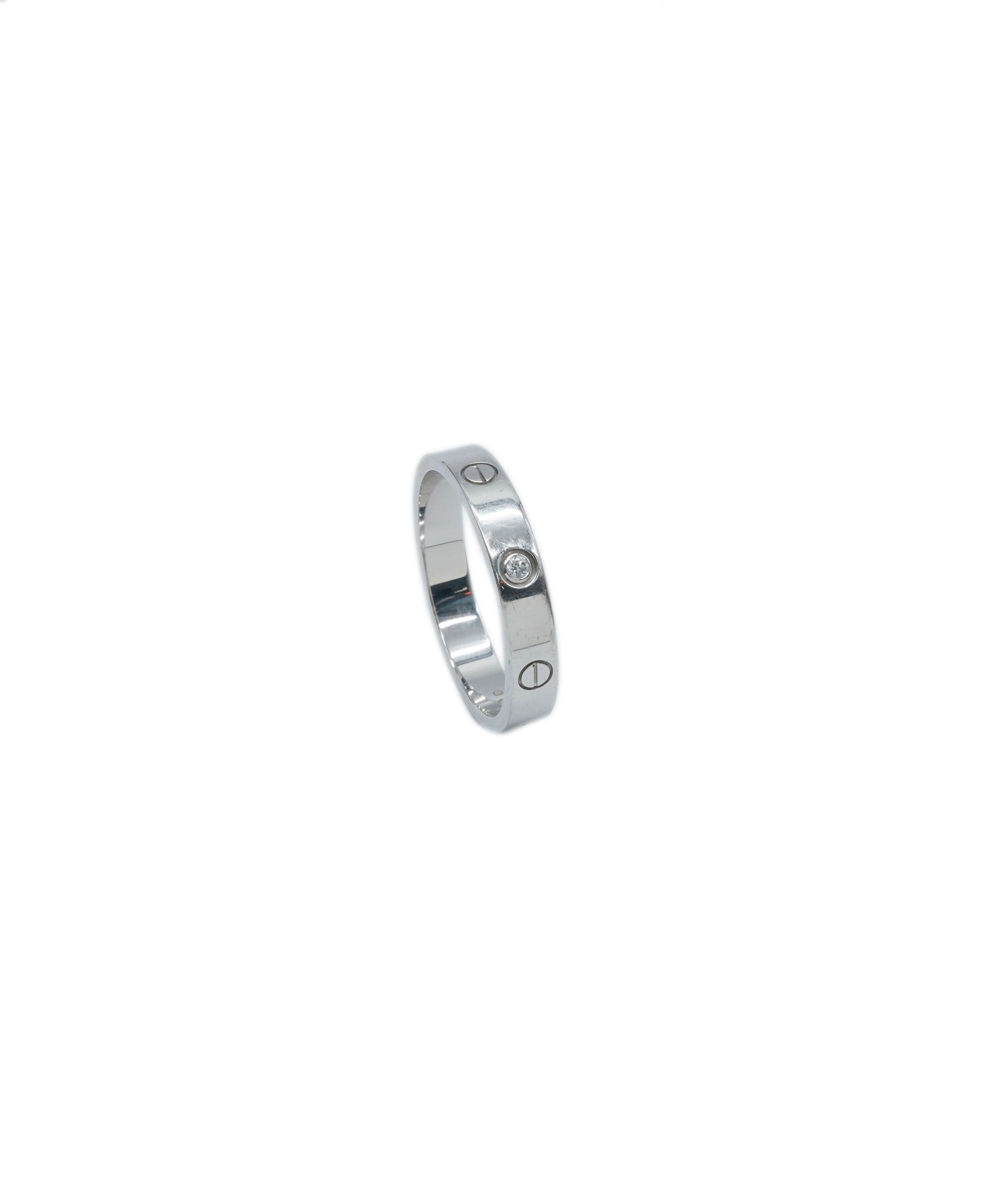 Cartier Cartier 18K White Gold Love Diamond thin ring, 0.02 Ct, Size 63 ABC0130