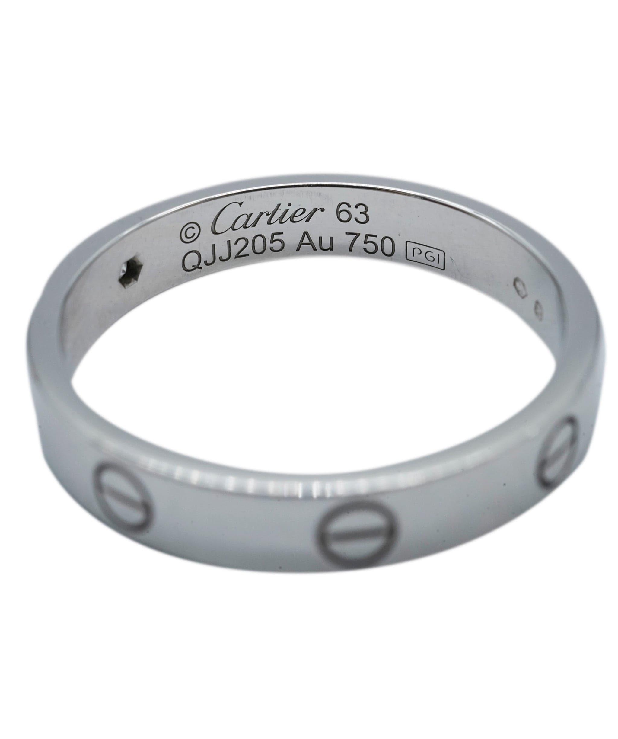 Cartier Cartier 18K White Gold Love Diamond thin ring, 0.02 Ct, Size 63 ABC0130