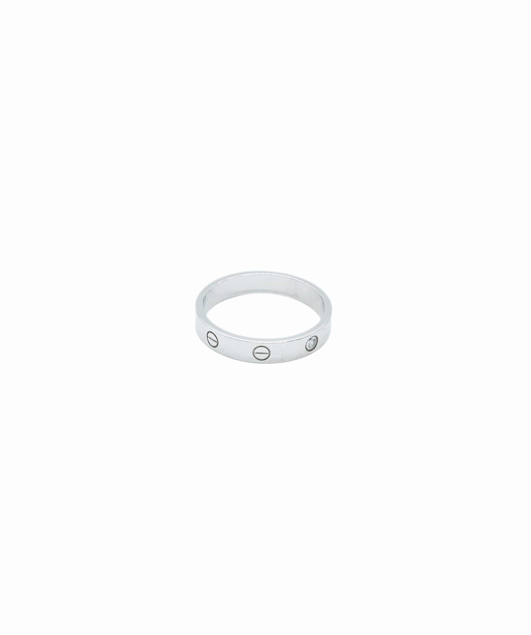 Cartier Cartier 18K White Gold Love Diamond thin ring, 0.02 Ct, Size 63 ABC0130