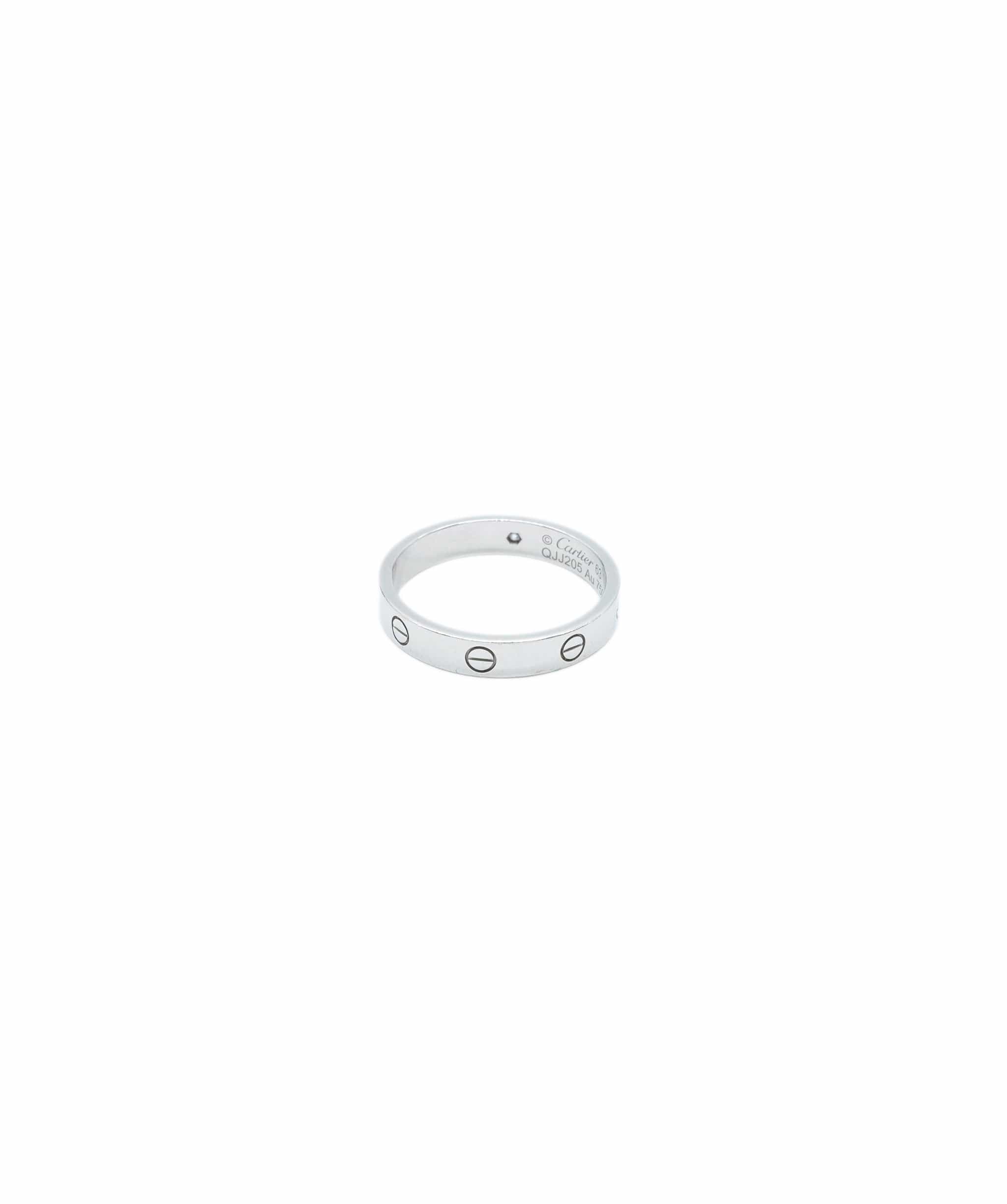 Cartier Cartier 18K White Gold Love Diamond thin ring, 0.02 Ct, Size 63 ABC0130