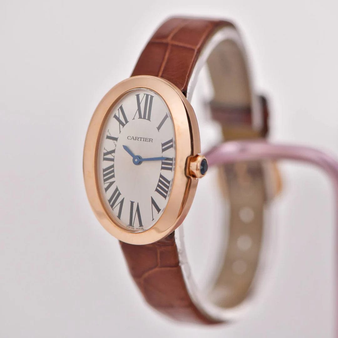 Cartier Cartier Baignoire Small Model 18k Rose Gold on Leather W8000007 AHC1592