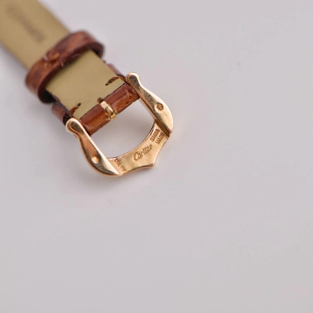 Cartier Cartier Baignoire Small Model 18k Rose Gold on Leather W8000007 AHC1592