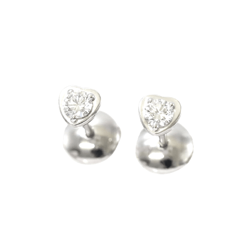 Cartier Cartier Diamant Léger de Heart Diamond Earrings K18 WG ASL8819