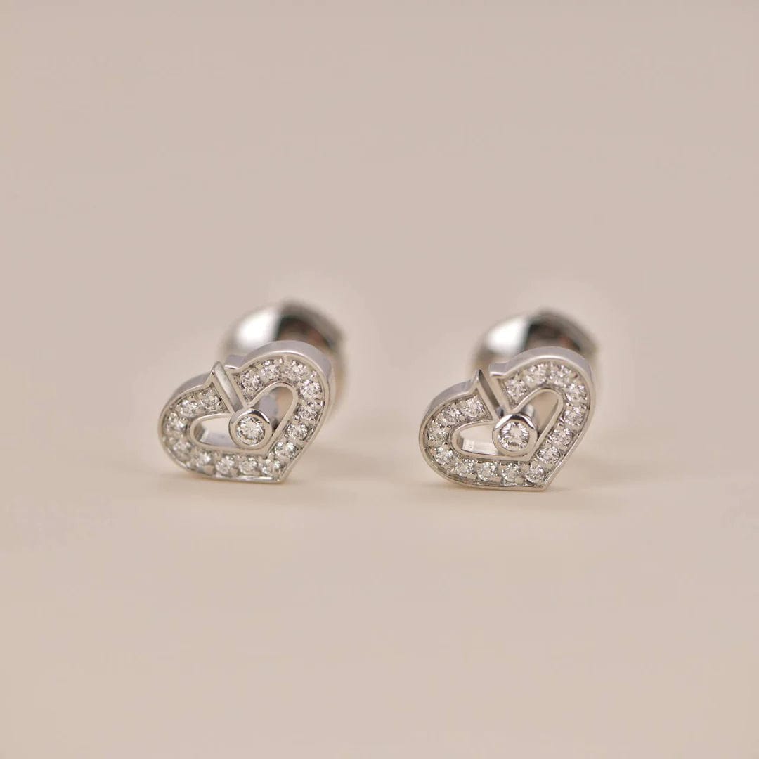 Cartier Cartier Diamond C Hearts de Cartier Earrings 18K WG AHC1423