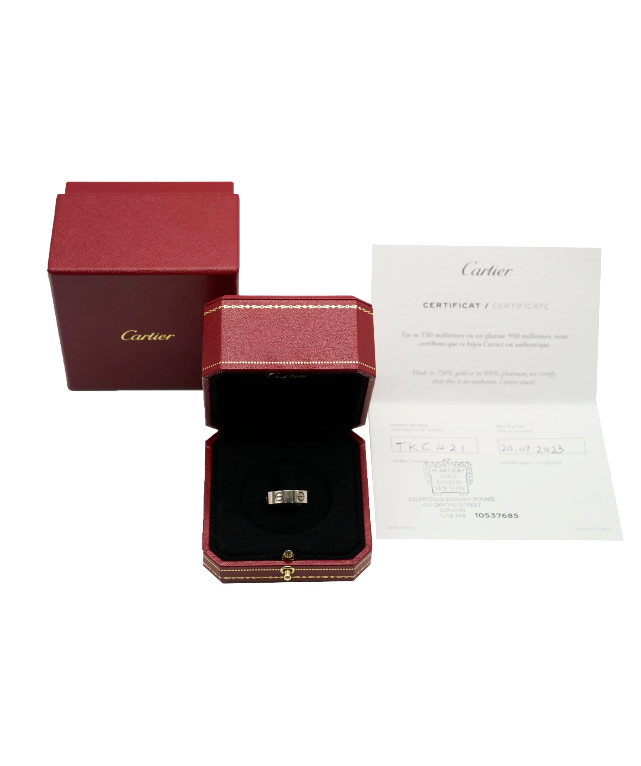 Cartier Cartier Love Ring, 18K White Gold, Size 53 ABC0020