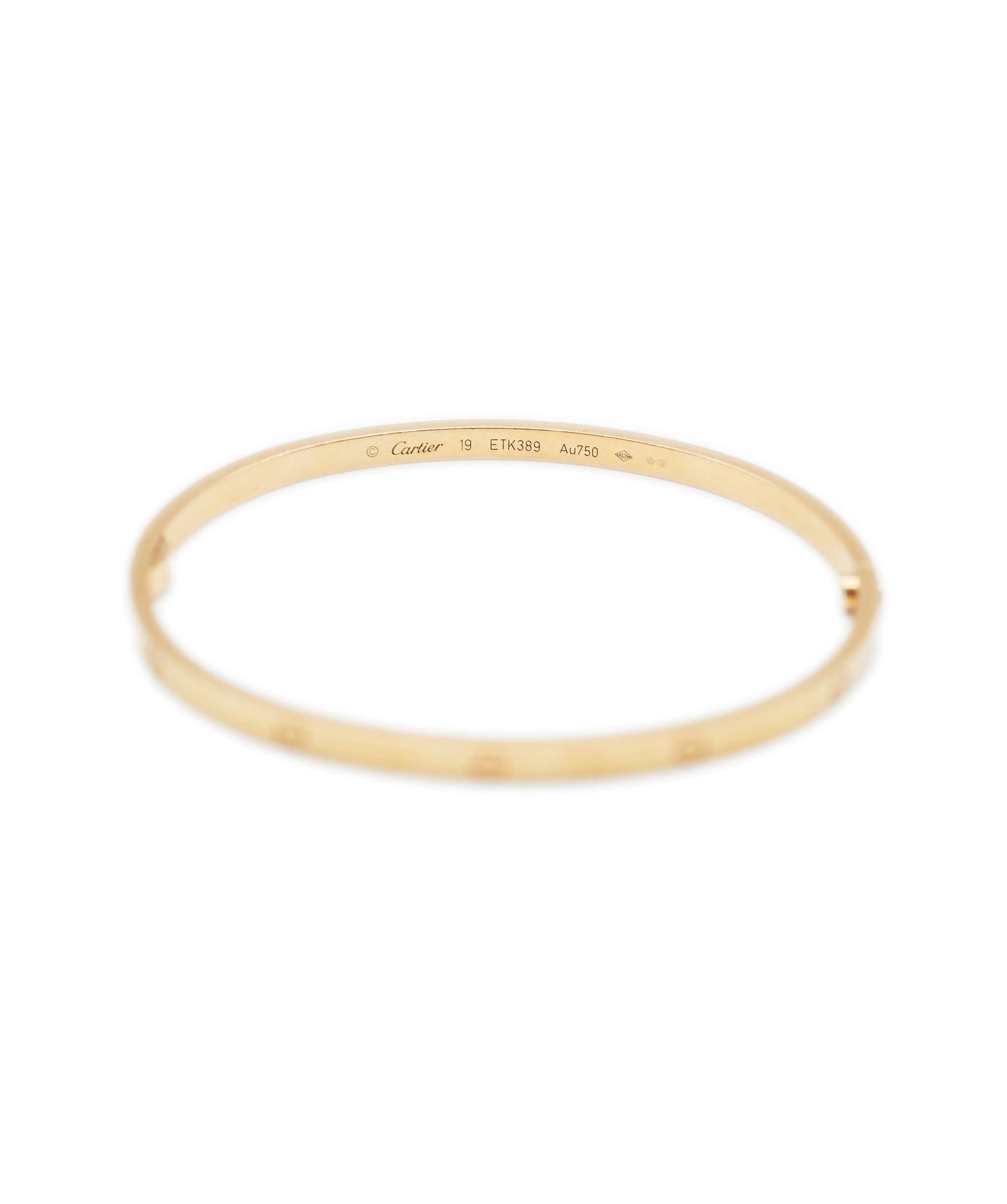 Cartier Cartier Rose Gold Thin Love Bangle Size 19