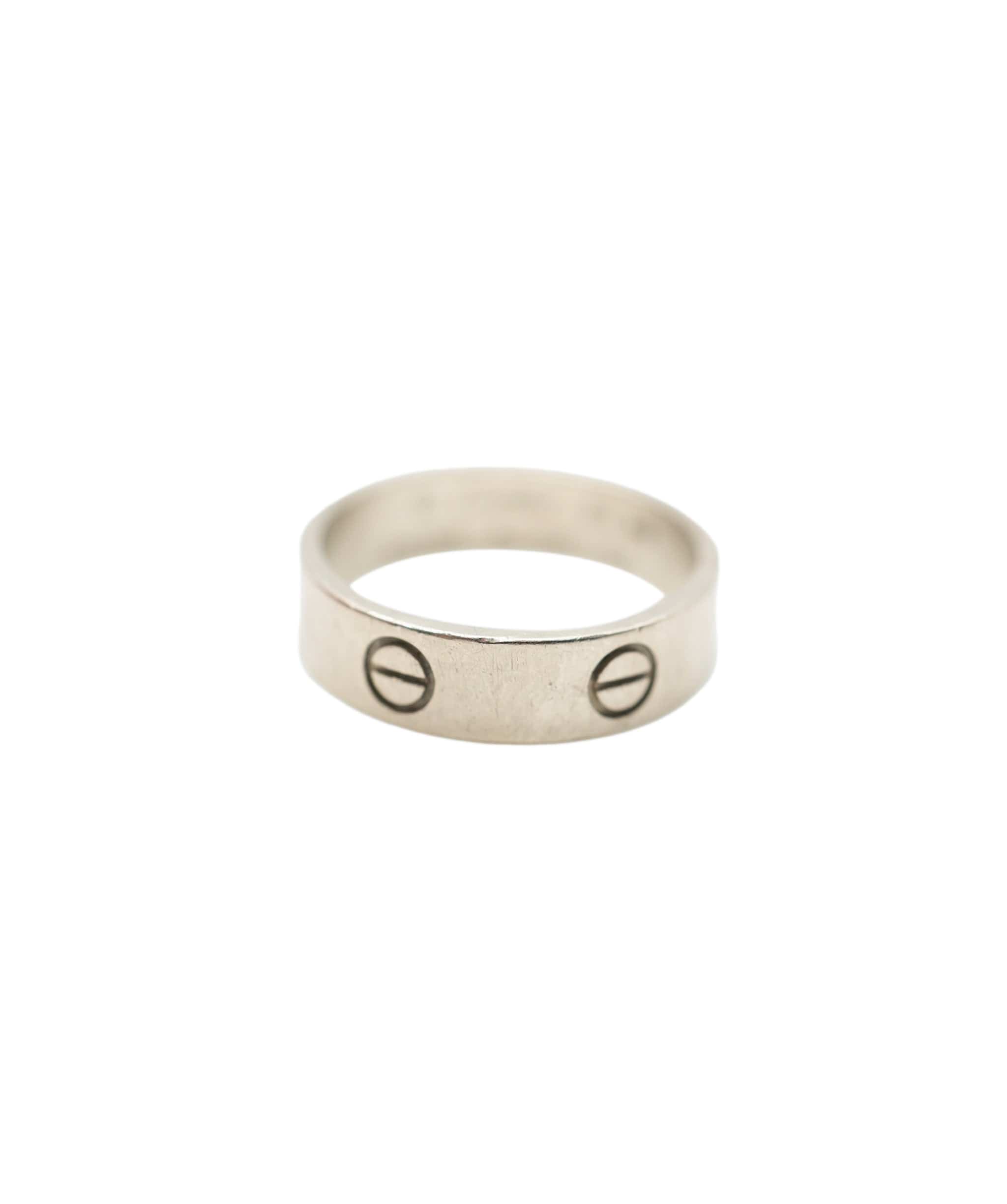 Cartier 18K White Gold Cartier Love Ring, Size 59 ABC0775