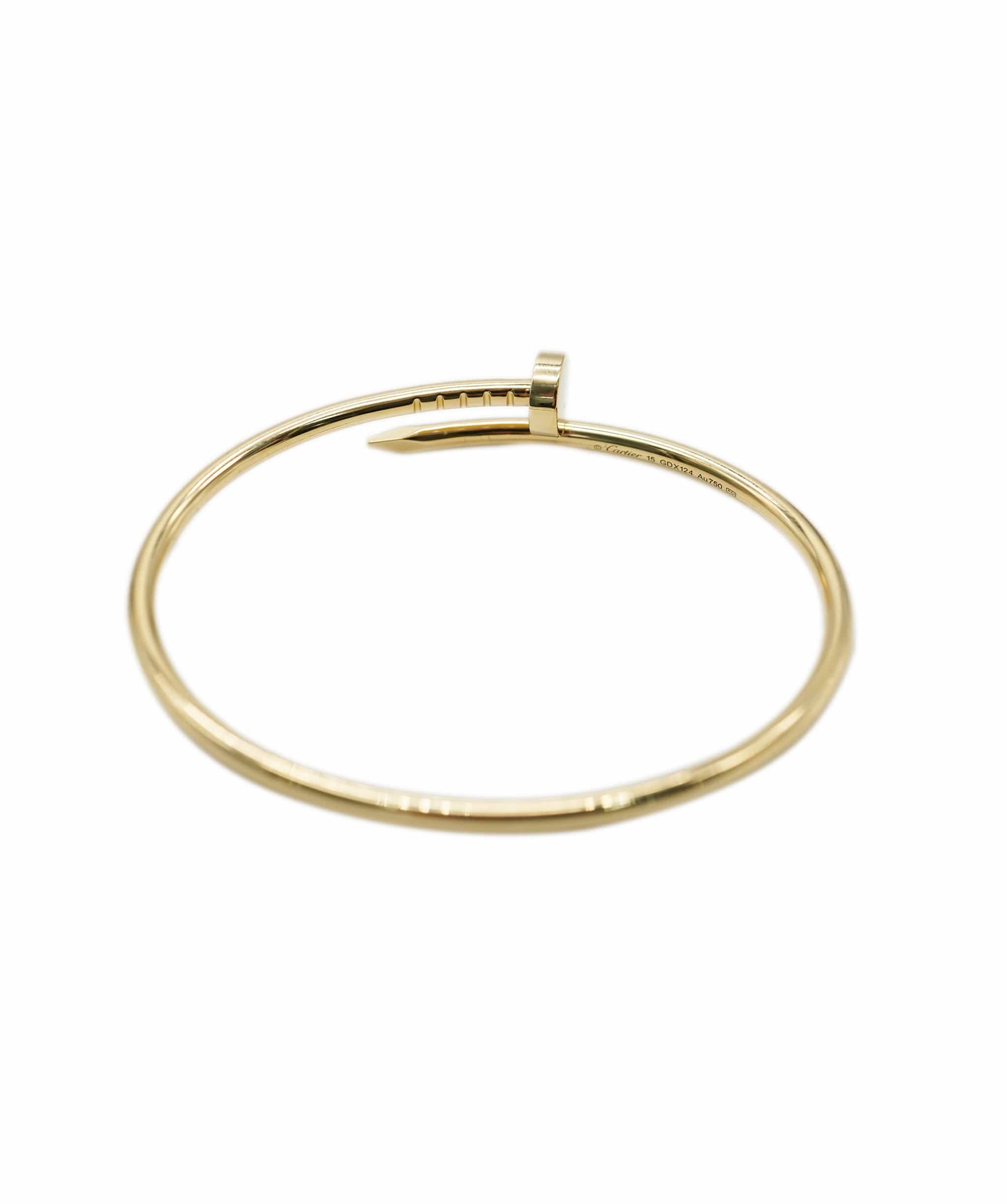 Cartier Cartier Juste Un Clou Yellow Gold Thin Bracelet, Size 15 90225321