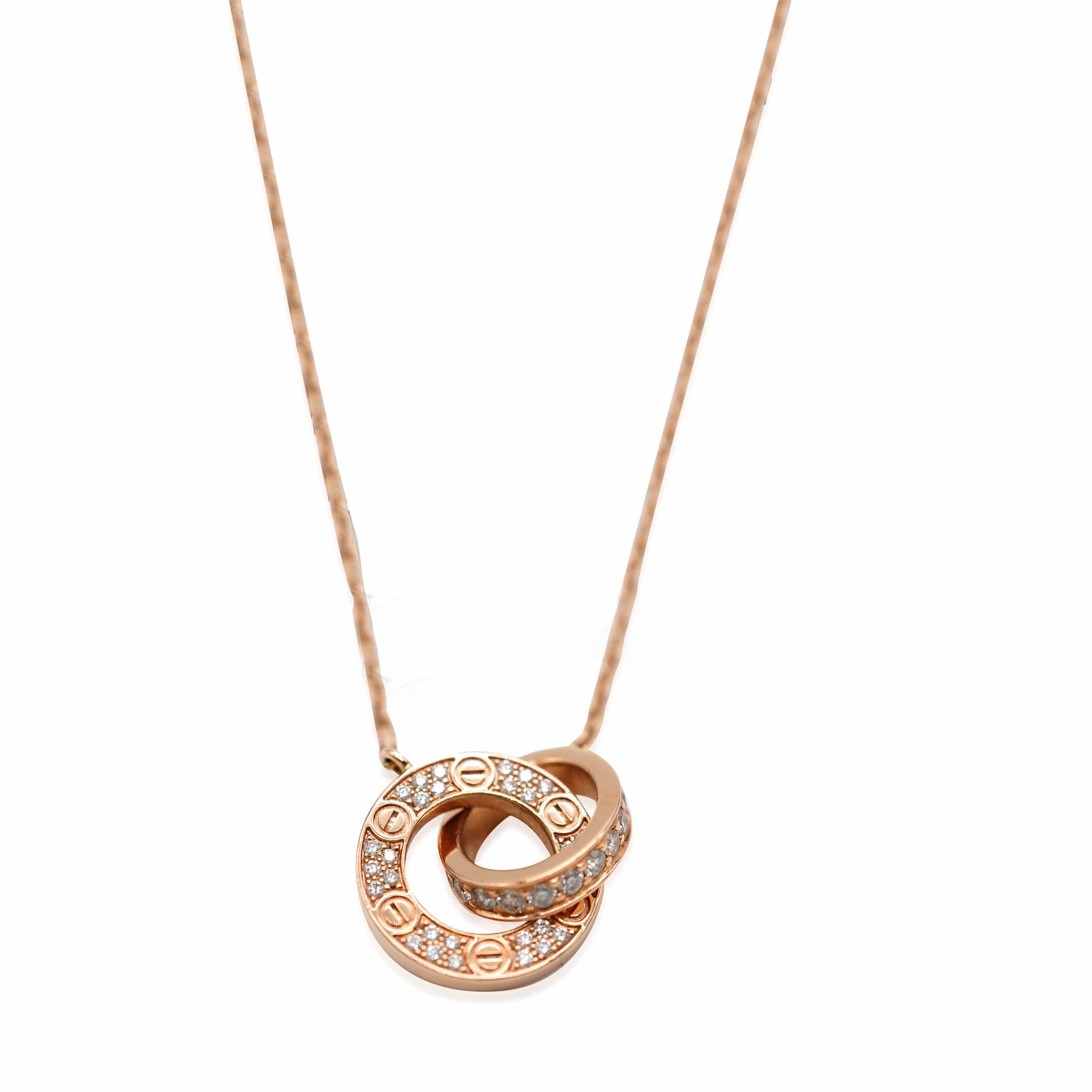 Cartier Cartier Love Diamond Necklace in 18K Rose Gold 0.30 CTW