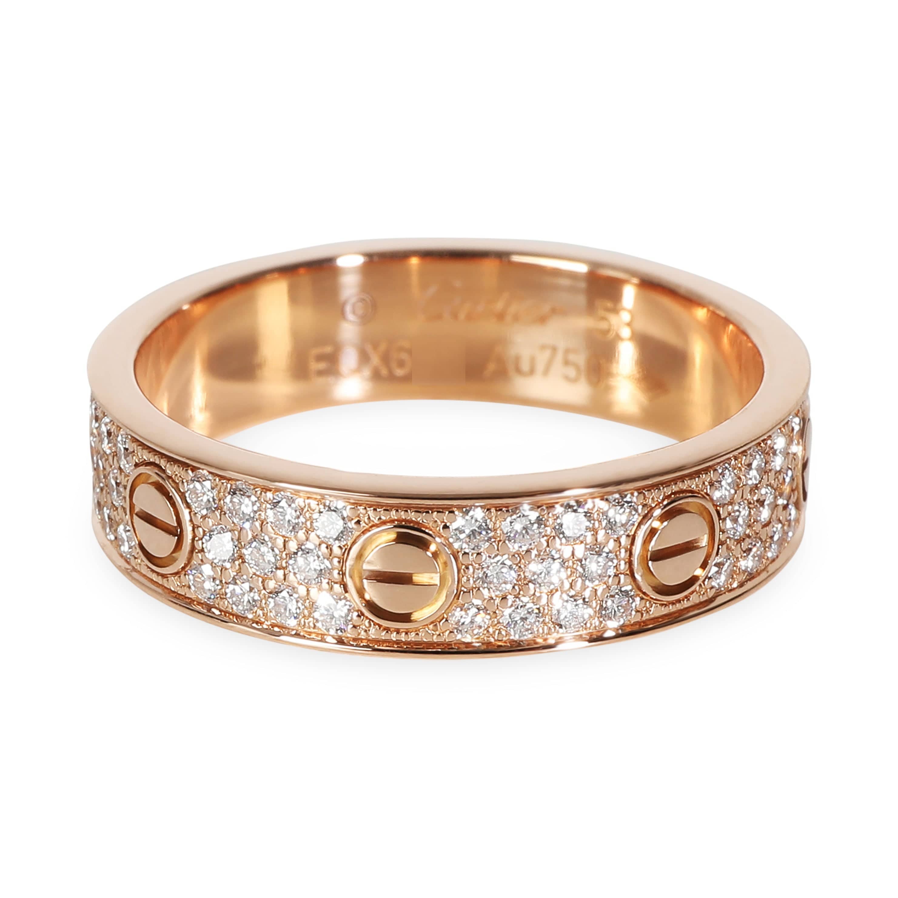 Cartier Cartier Love Wedding Band, Diamond Paved (Rose Gold)