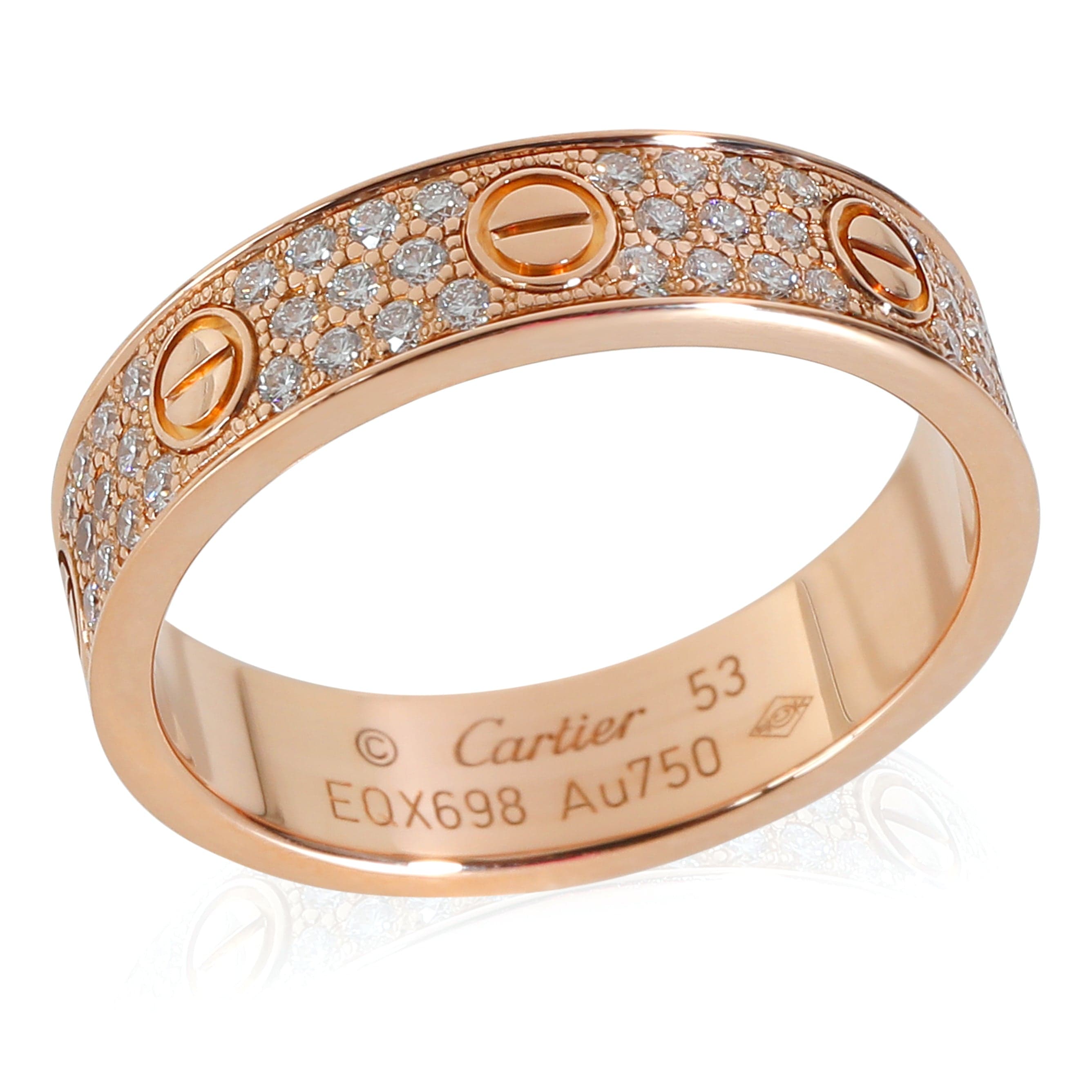 Cartier Cartier Love Wedding Band, Diamond Paved (Rose Gold)