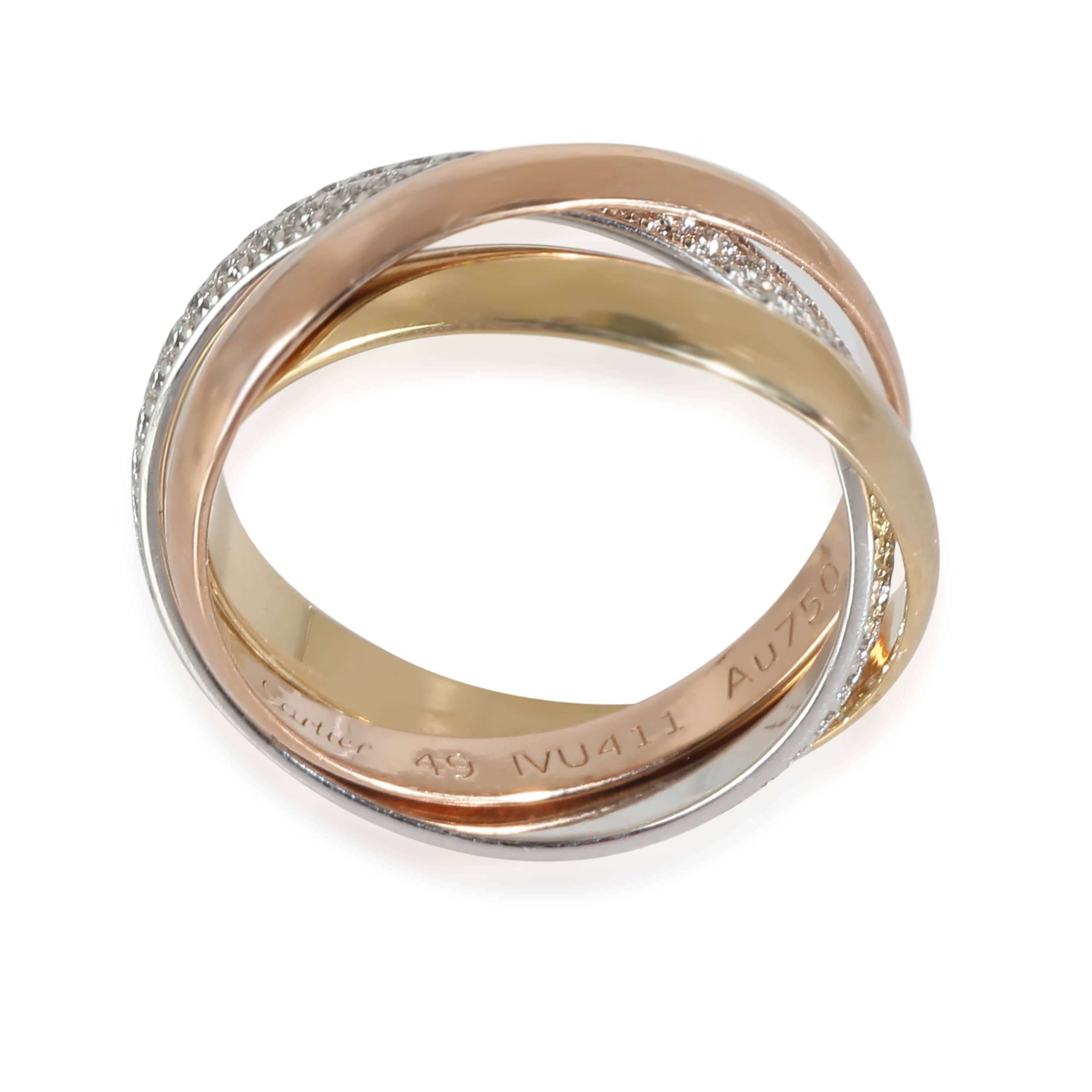 Cartier Cartier Trinity 2.9 mm Wide  Ring in 18k 3 Tone Gold 0.46 CTW