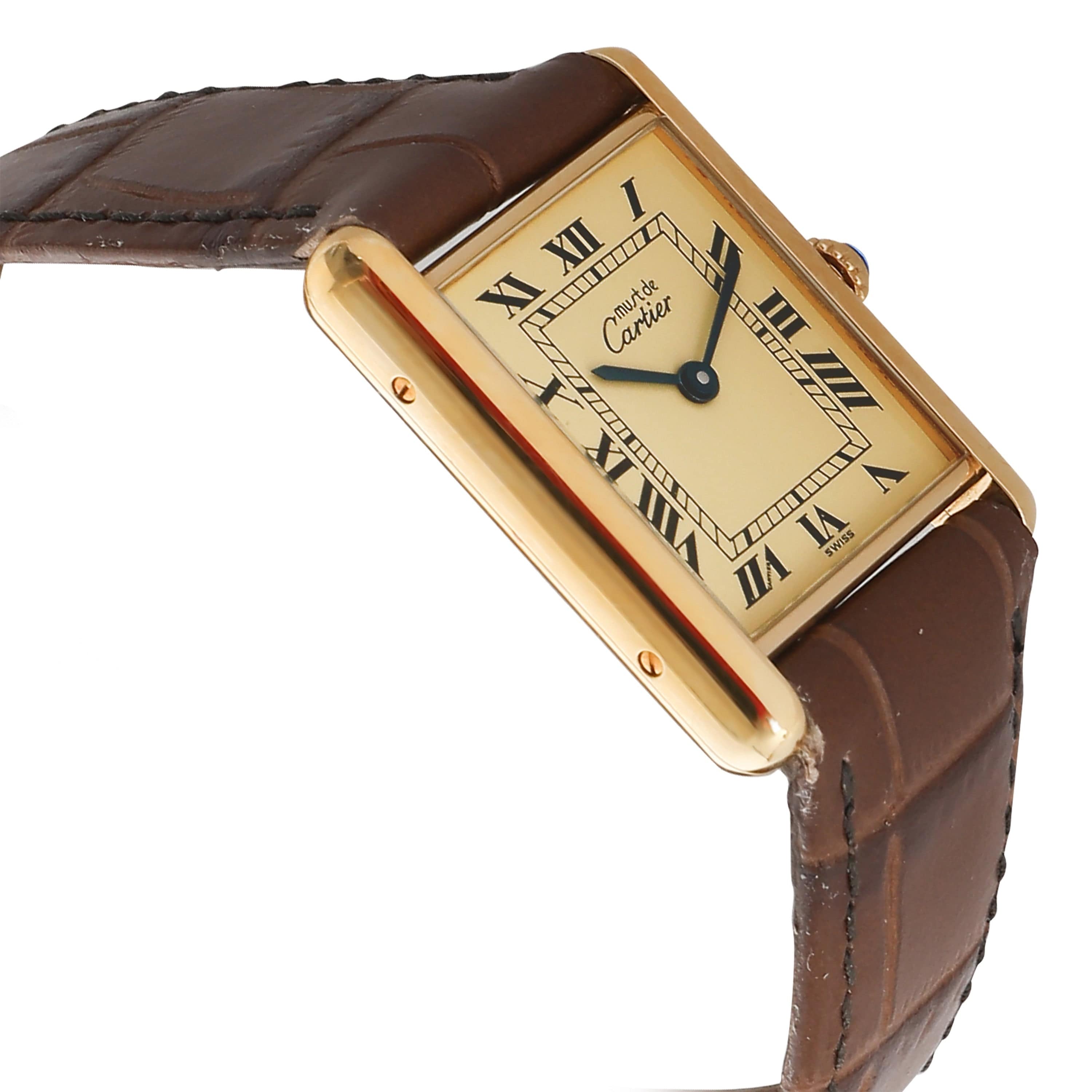 Cartier le Must de Cartier Tank 1615 Unisex Watch in  Vermeil