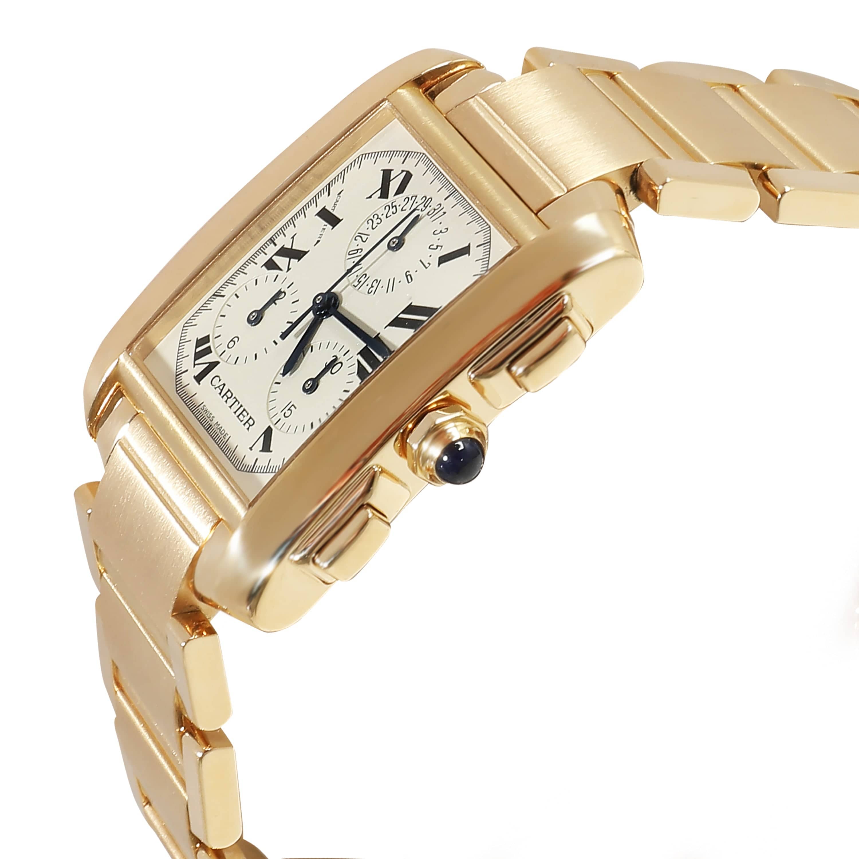 Cartier Tank Francaise Chronoflex W50005R2 Unisex Watch in 18kt Yellow Gold