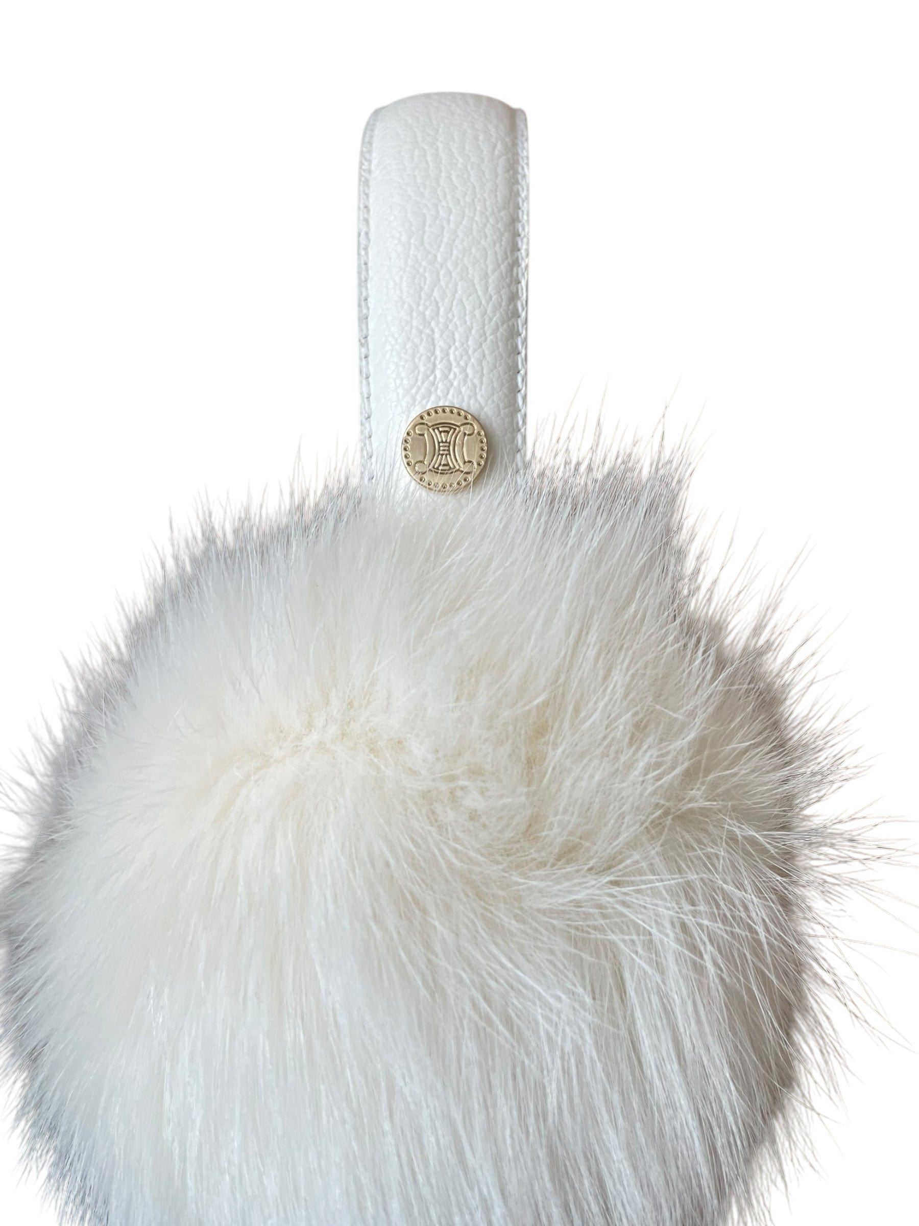 Celine Celine Logo Fur Earmuffs White  DXBK0100