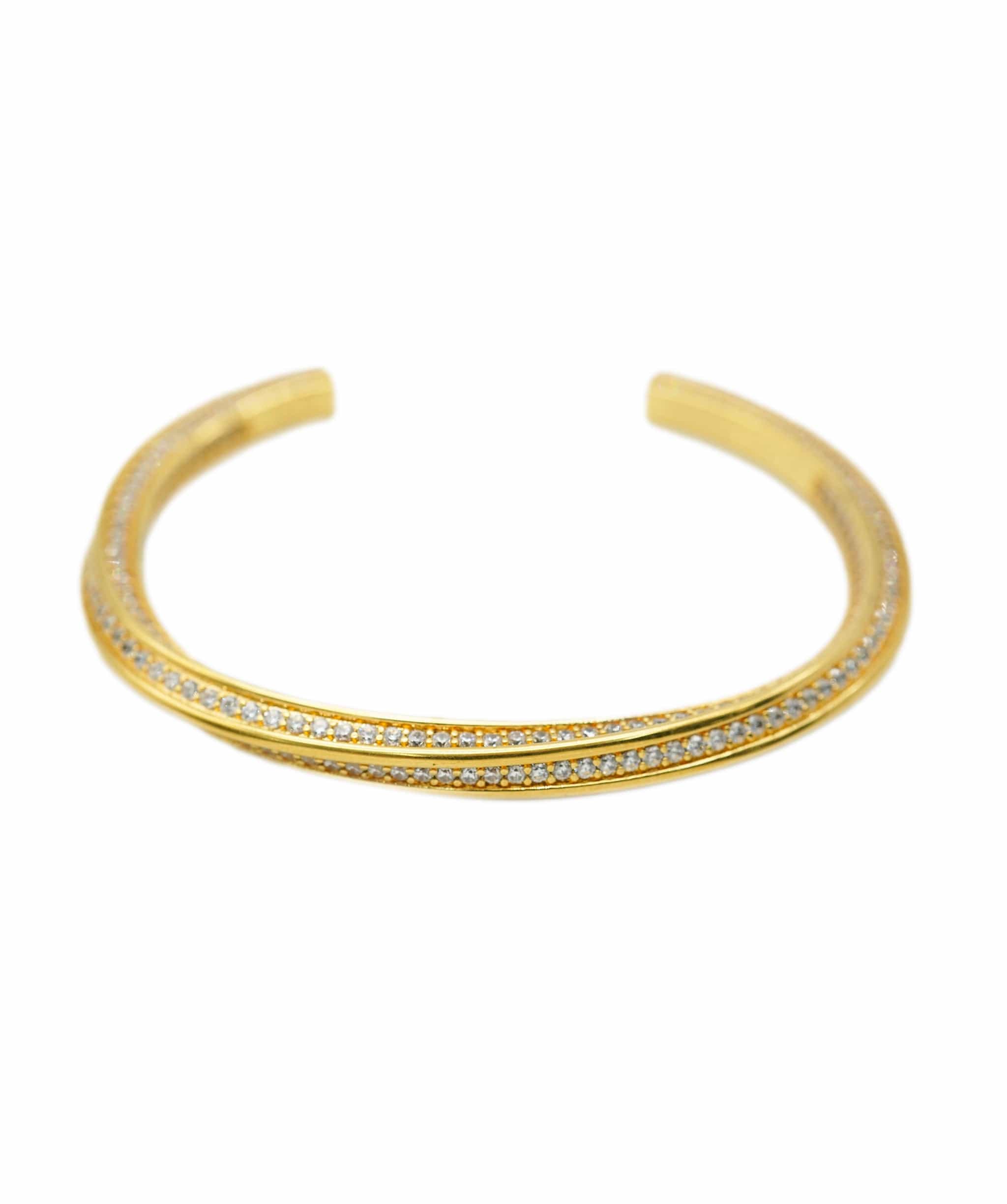 Celine Celine Gold Diamonte twisted Bangle AVL1321