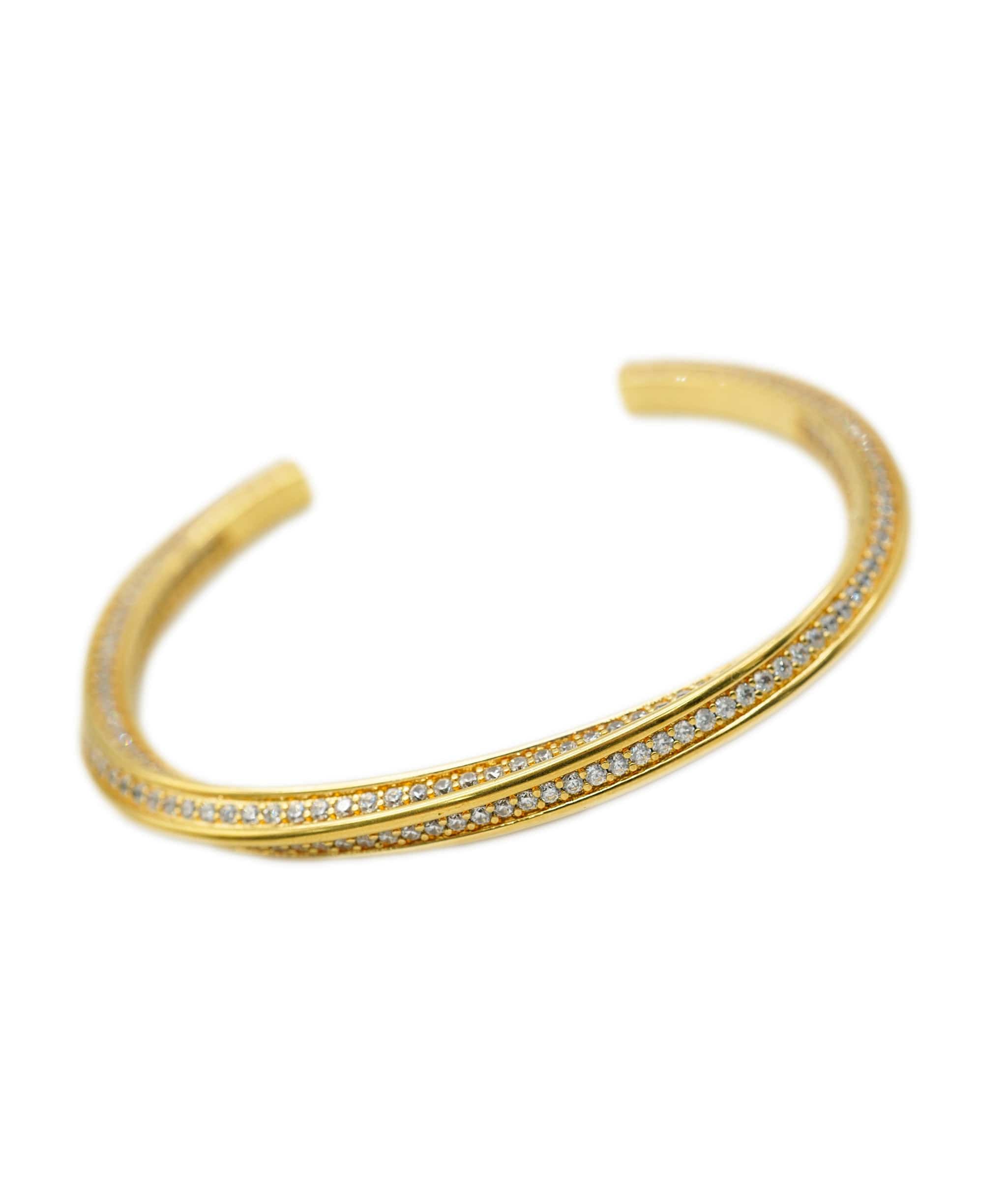 Celine Celine Gold Diamonte twisted Bangle AVL1321