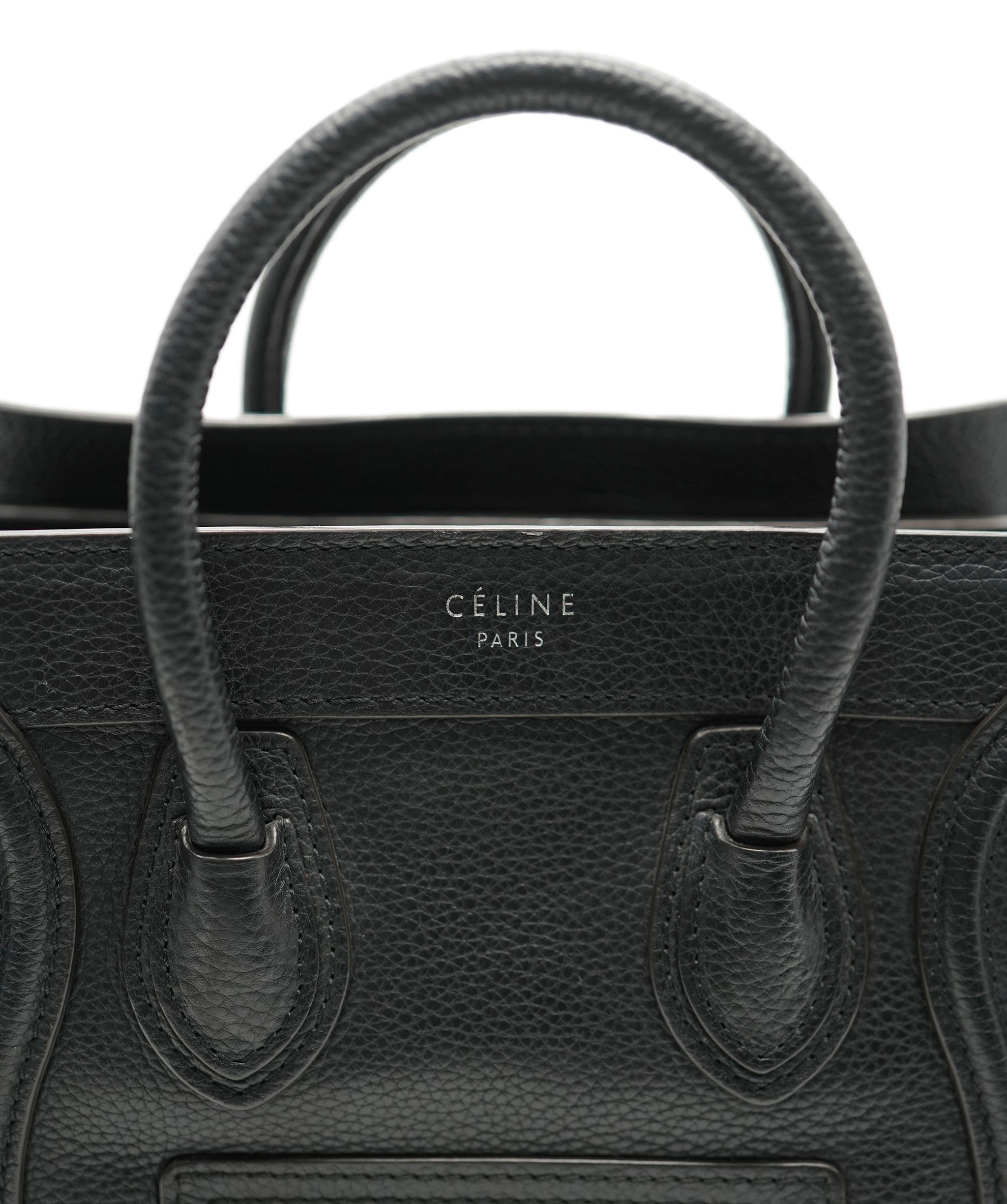 Celine Celine Black Drummed Leather Nano Luggage ABC0531