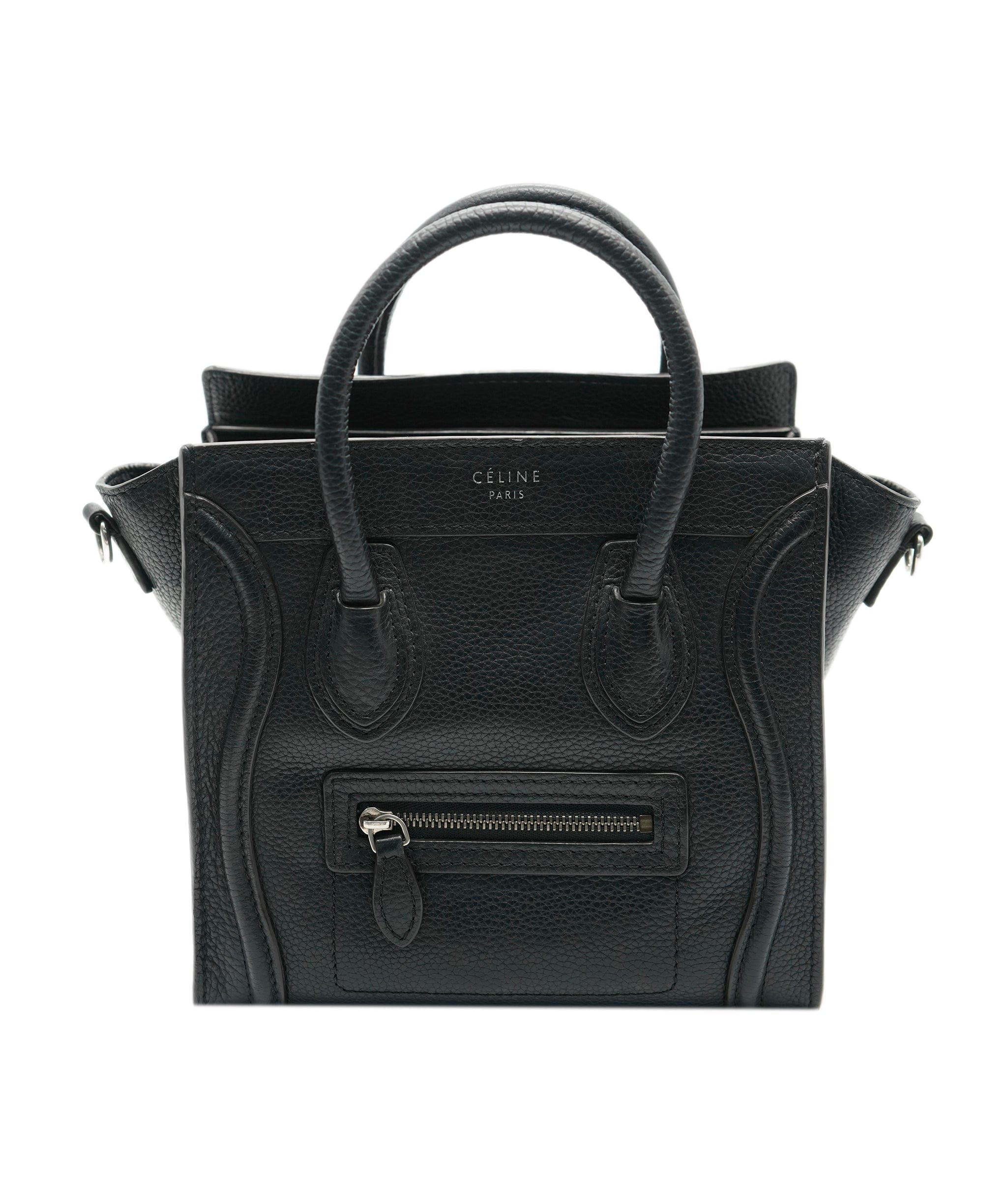 Celine Celine Black Drummed Leather Nano Luggage ABC0531