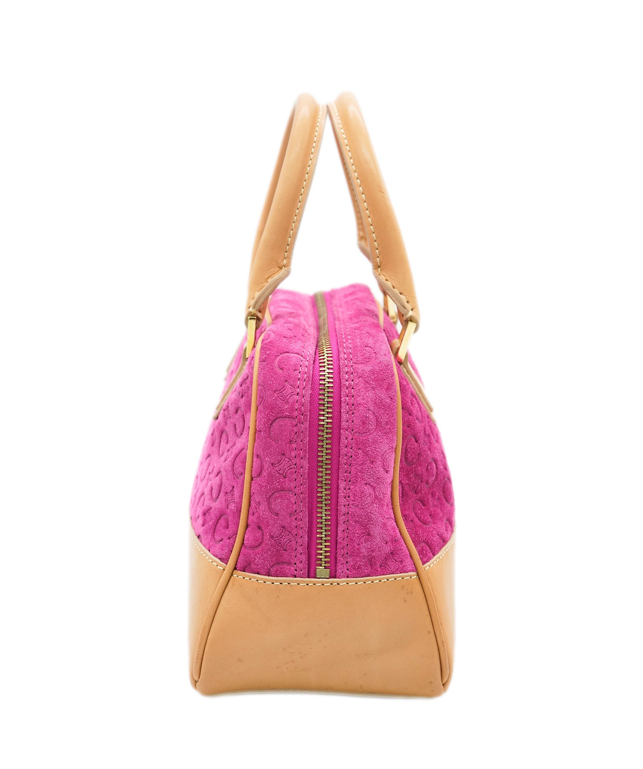 Celine CELINE C Macadam Canvas Hand Bag Pink Gold Auth yk15305 DBXS1663