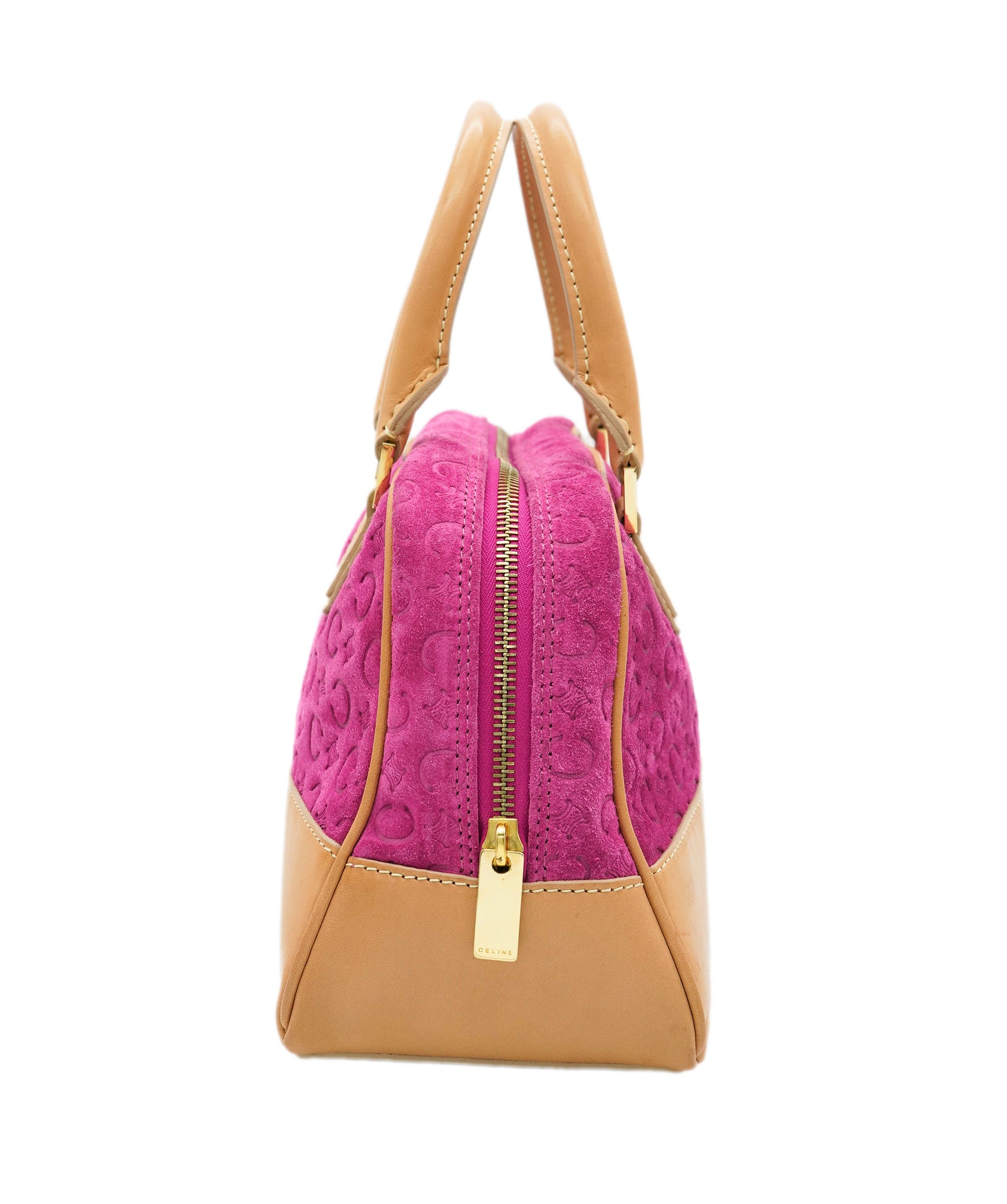 Celine CELINE C Macadam Canvas Hand Bag Pink Gold Auth yk15305 DBXS1663