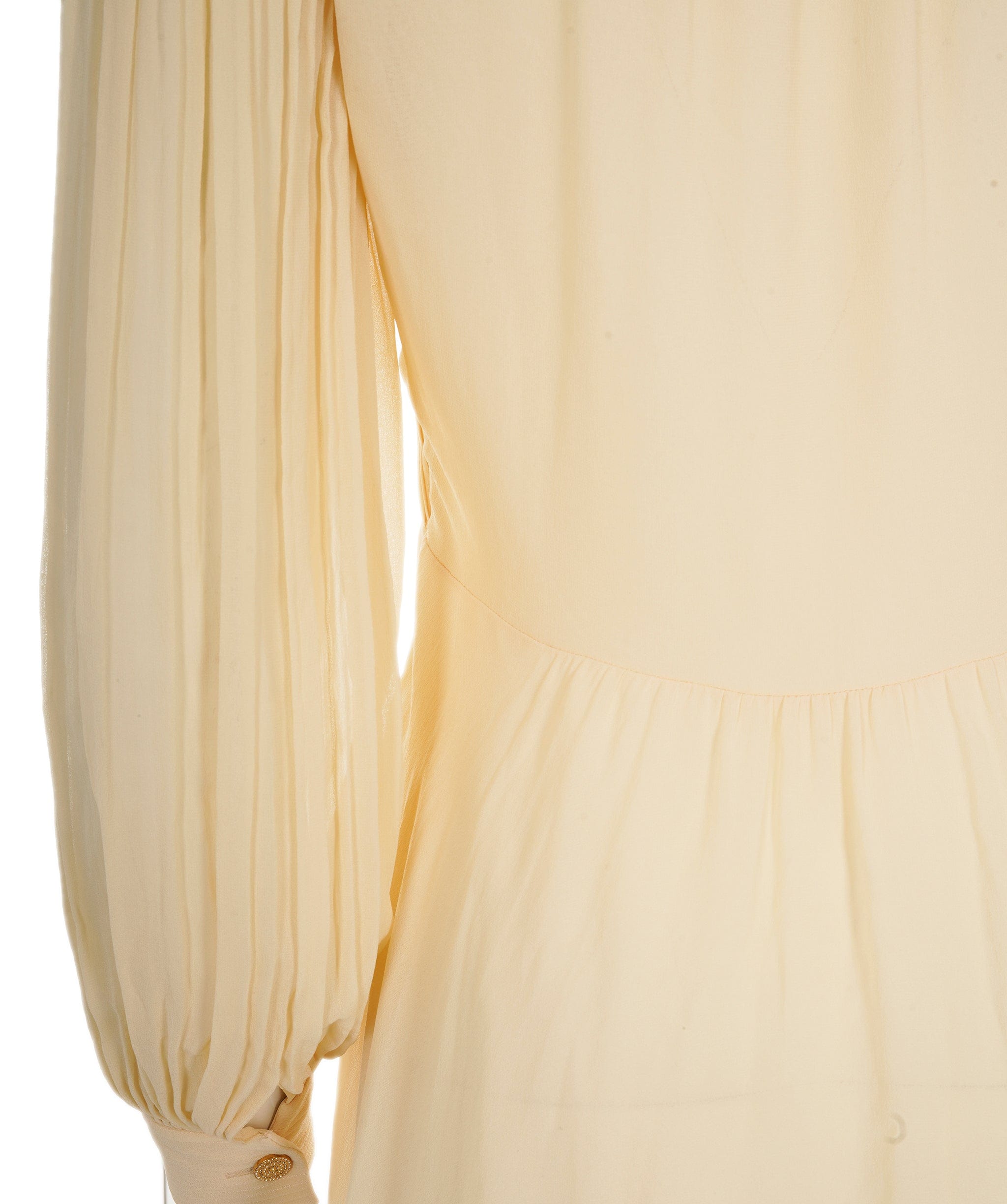 Celine Celine Chiffon Cream Pleated Dress SIZE 36 ALL0470