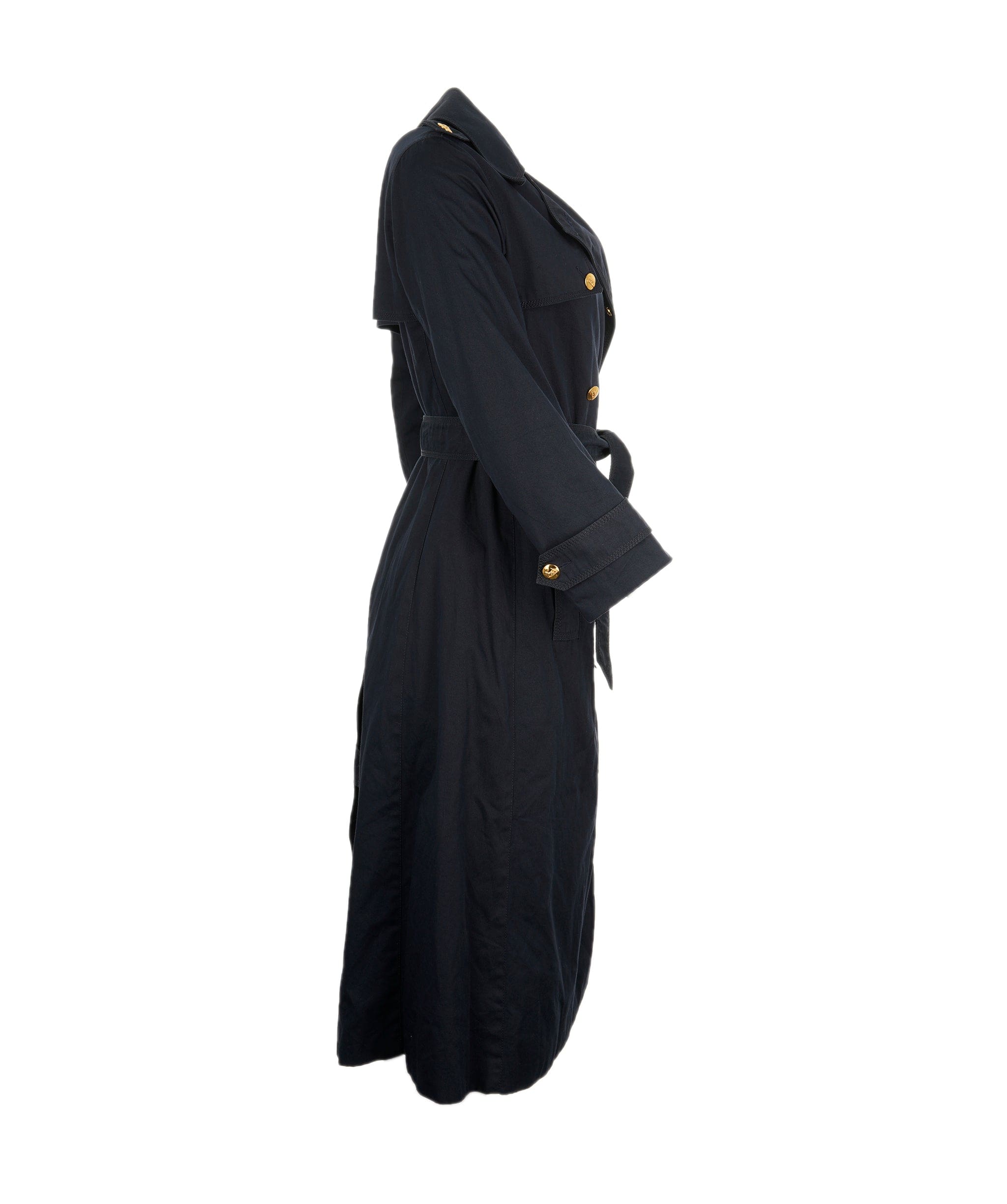 Celine Celine Gold Button Navy Trench Coat - ASL8648