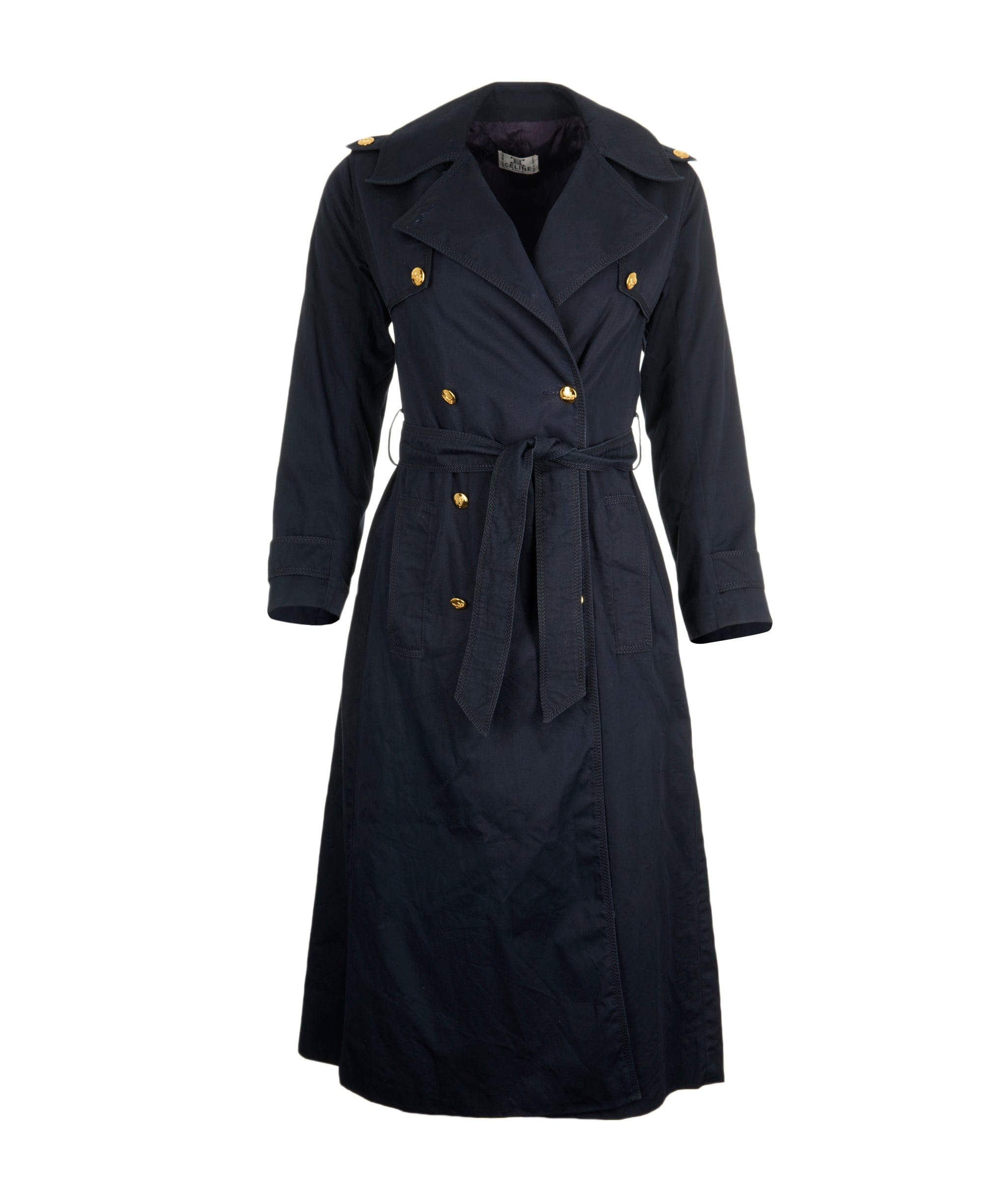 Celine Celine Gold Button Navy Trench Coat - ASL8648