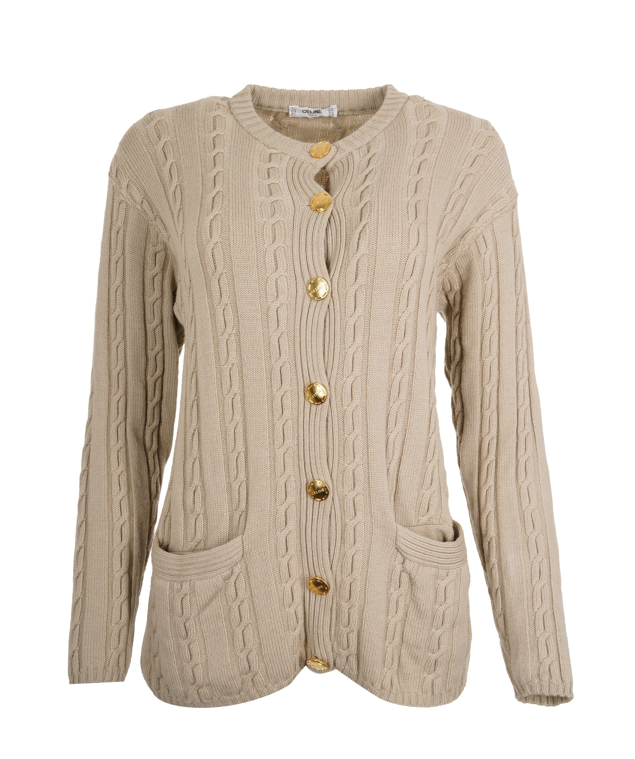 Celine ???Celine Knit Cardigan #42 Beige ASL9819