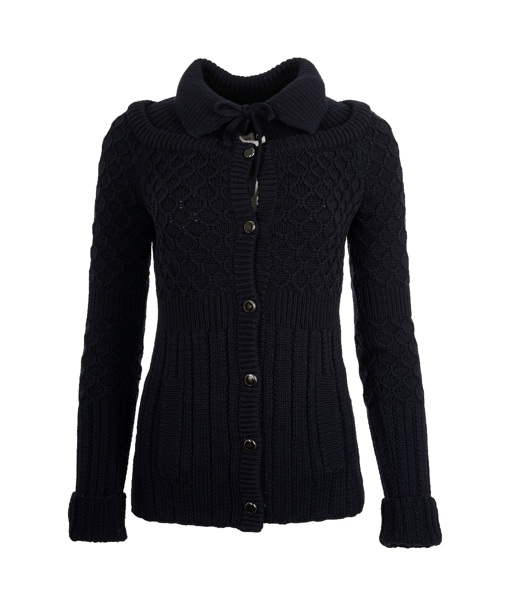 Celine Celine Knit Jacket #M Navy ASL9814