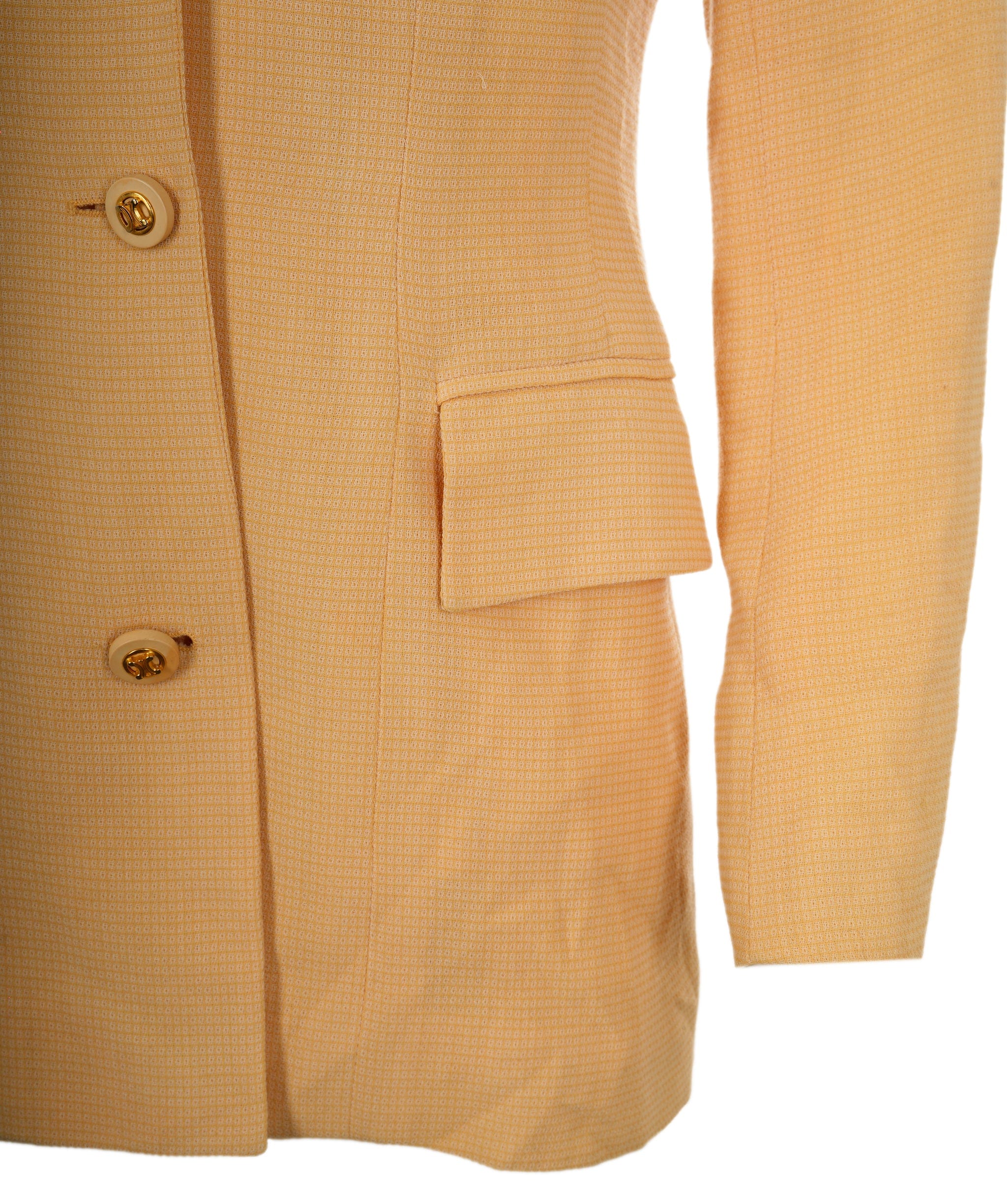 Celine Celine Light Yellow Blazer With Triomphe Gold Buttons  ALC0834