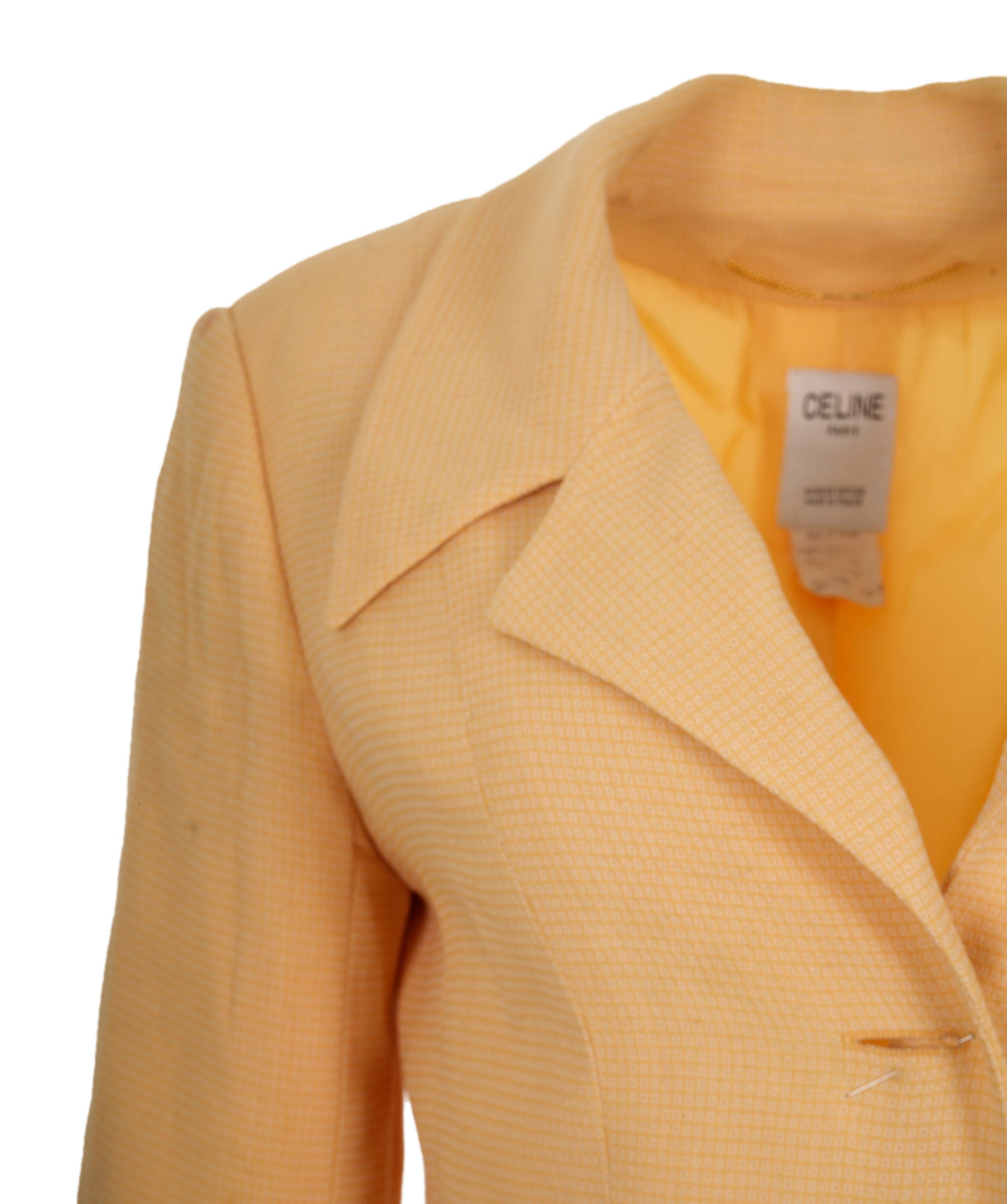 Celine Celine Light Yellow Blazer With Triomphe Gold Buttons  ALC0834