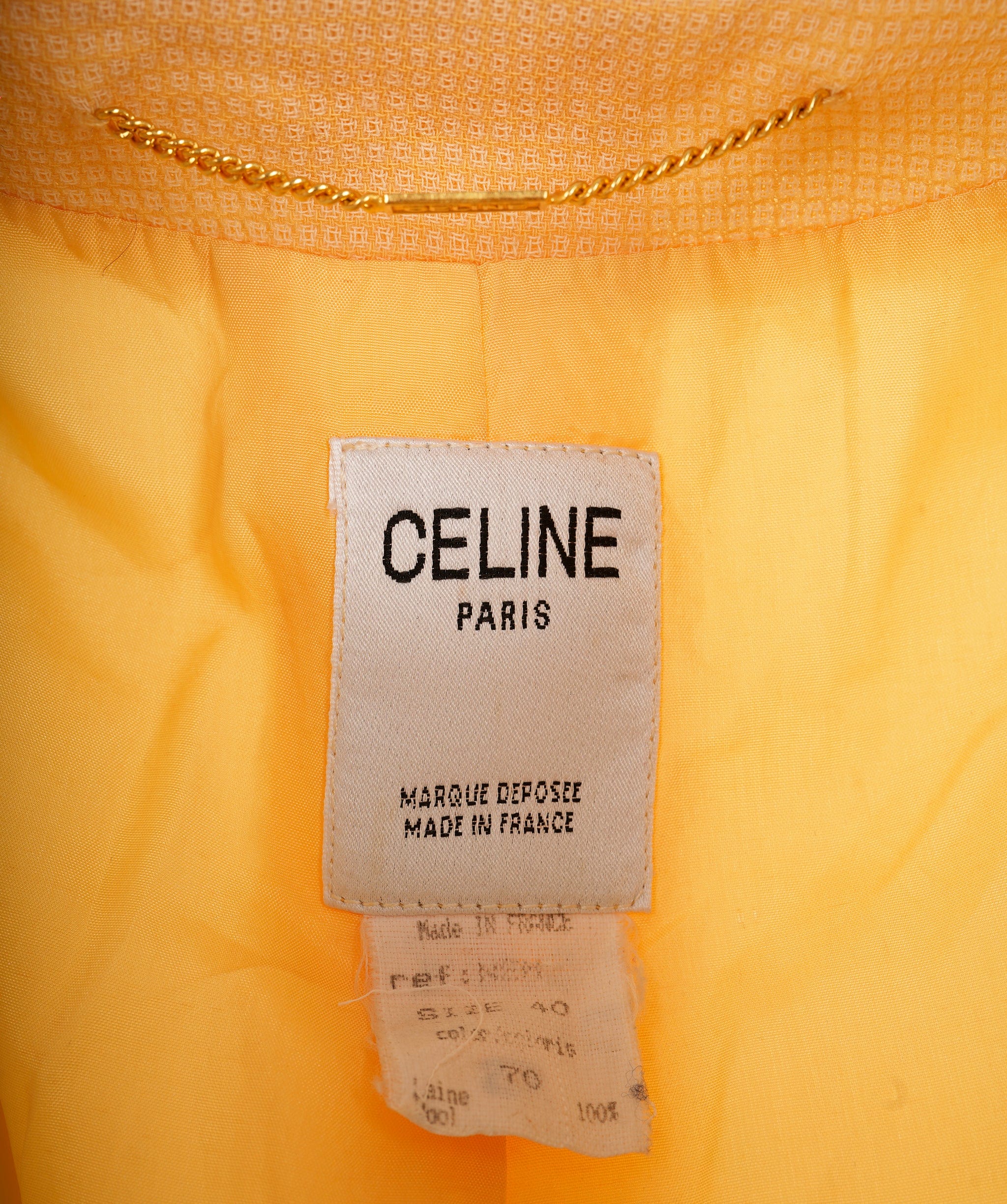 Celine Celine Light Yellow Blazer With Triomphe Gold Buttons  ALC0834