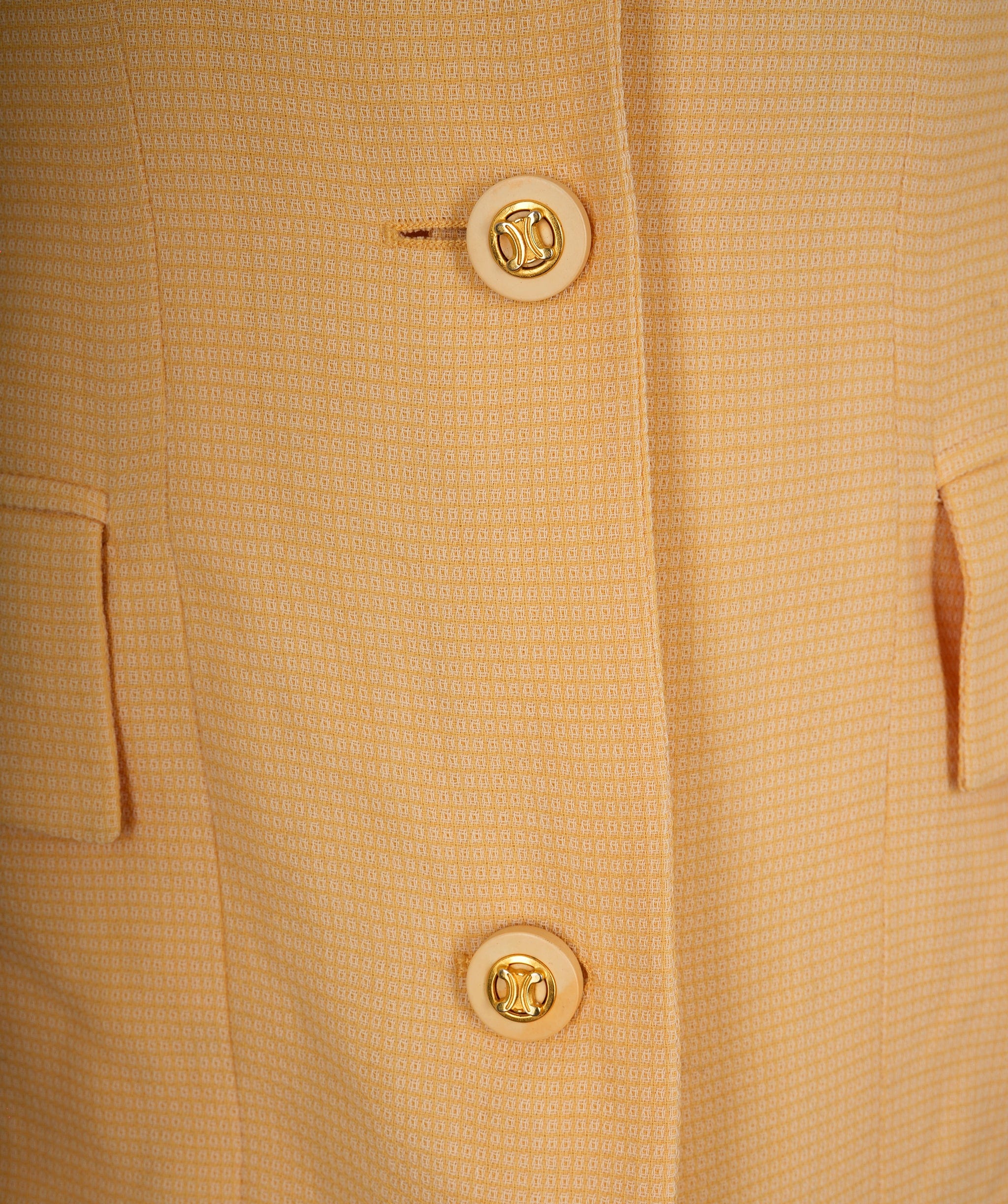 Celine Celine Light Yellow Blazer With Triomphe Gold Buttons  ALC0834