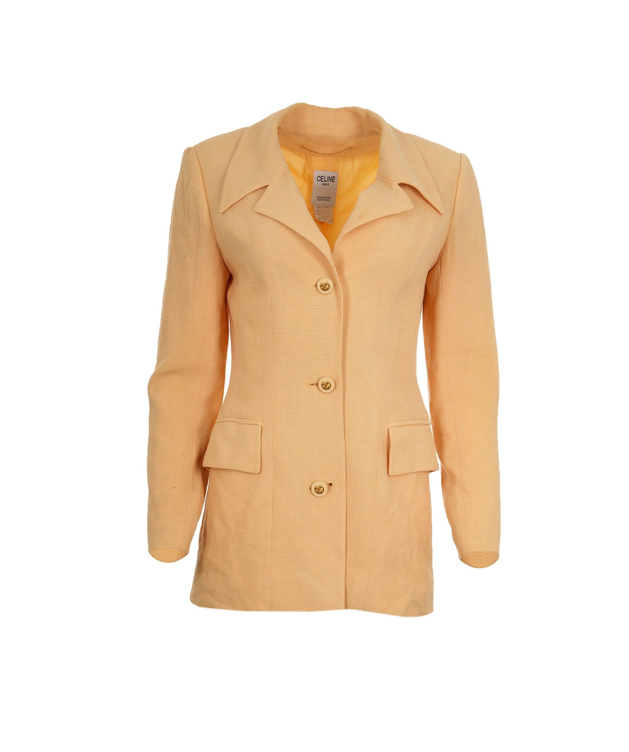 Celine Celine Light Yellow Blazer With Triomphe Gold Buttons  ALC0834