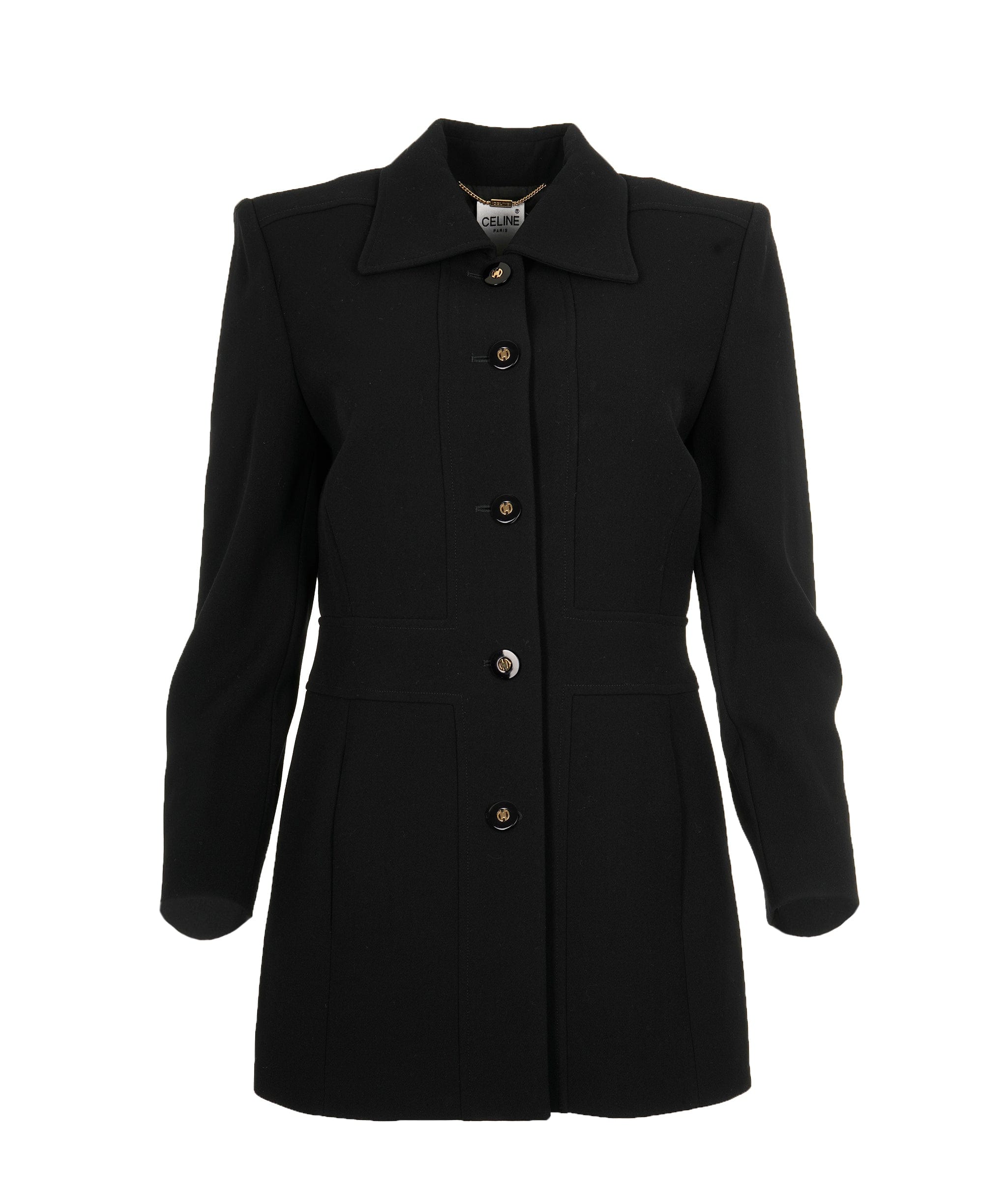 Celine Celine Logo Buttons Skirt Suits Black ASL9631