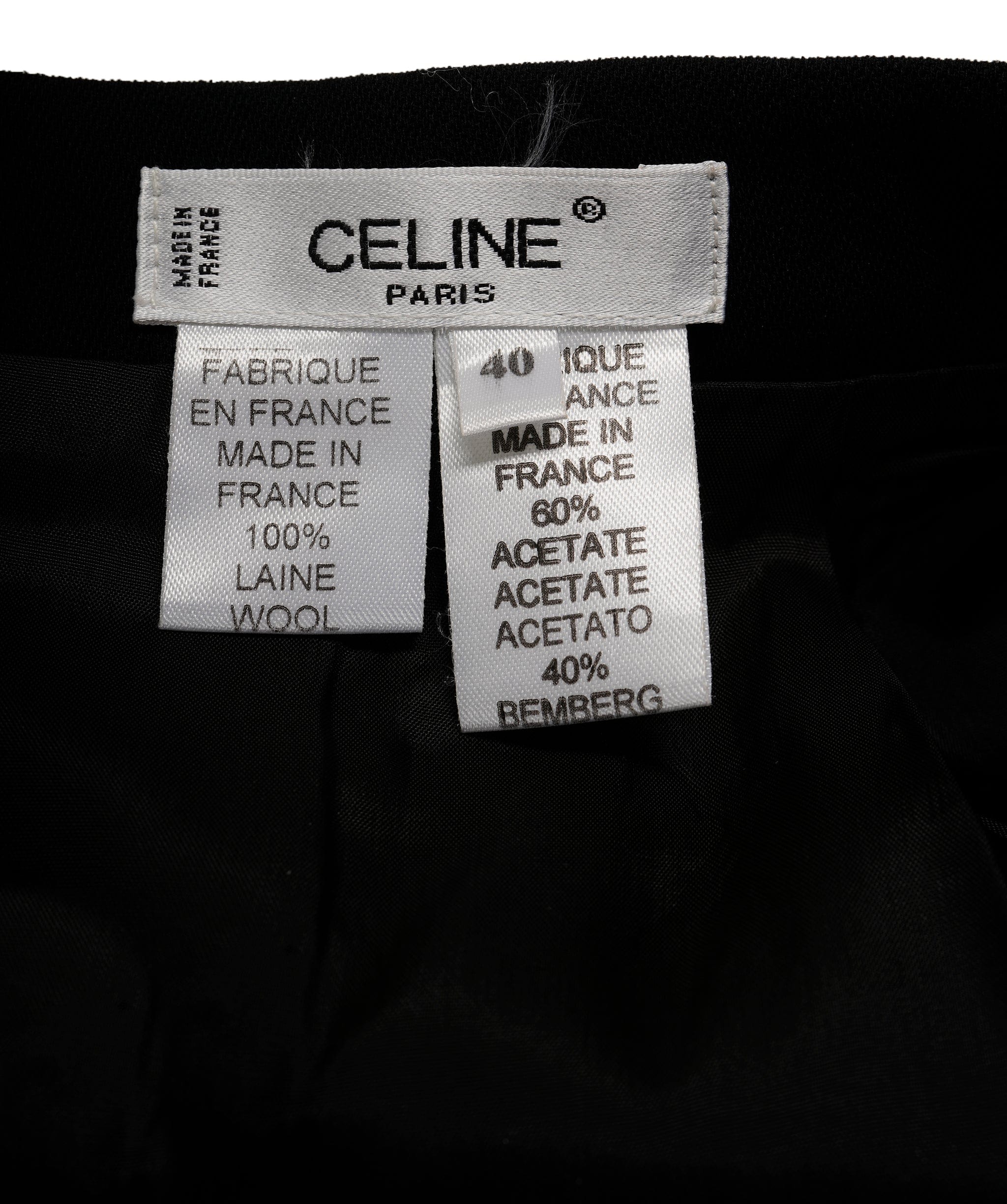 Celine Celine Logo Buttons Skirt Suits Black ASL9631